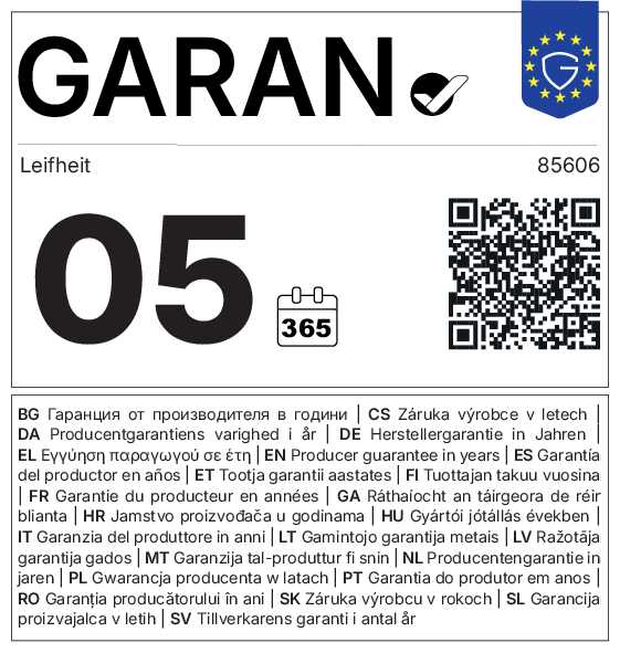 5 Jahre Garantie