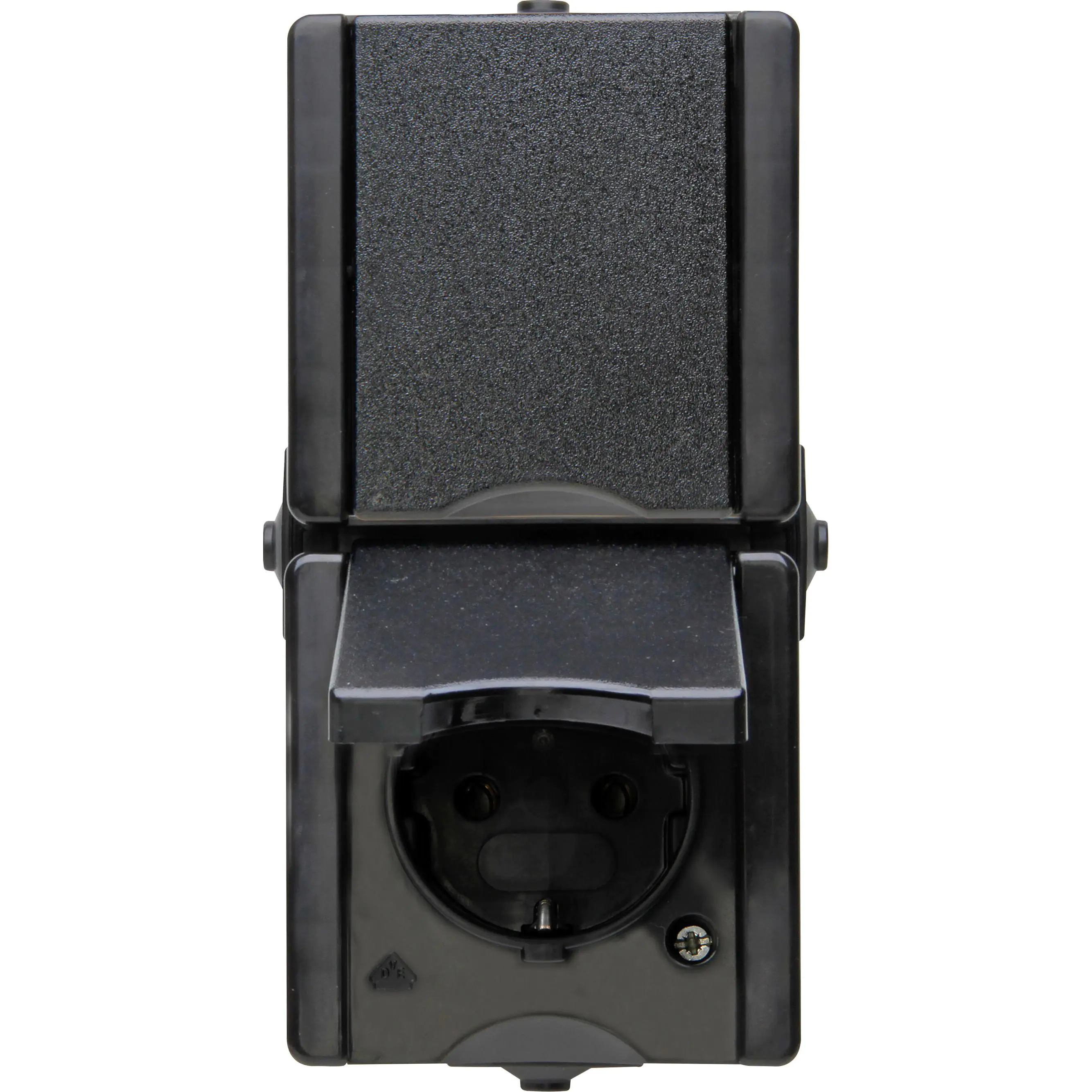 Kopp 2-fach Schutzkontakt-Steckdose proAQA schwarz Aufputz 947505002