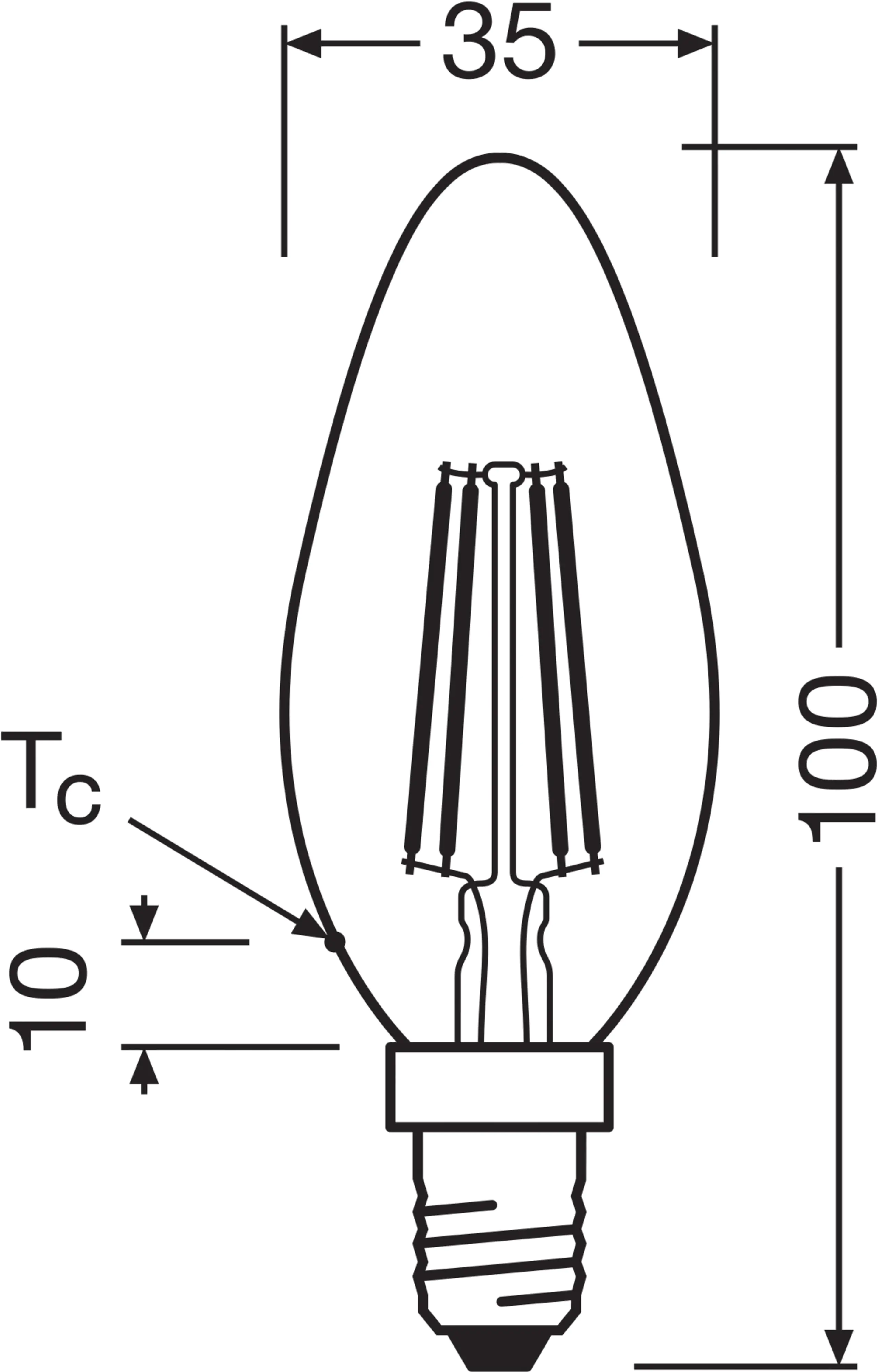 Bellalux LED Kerzenlampe Klassik B40 E14 4 W neutralweiß klar