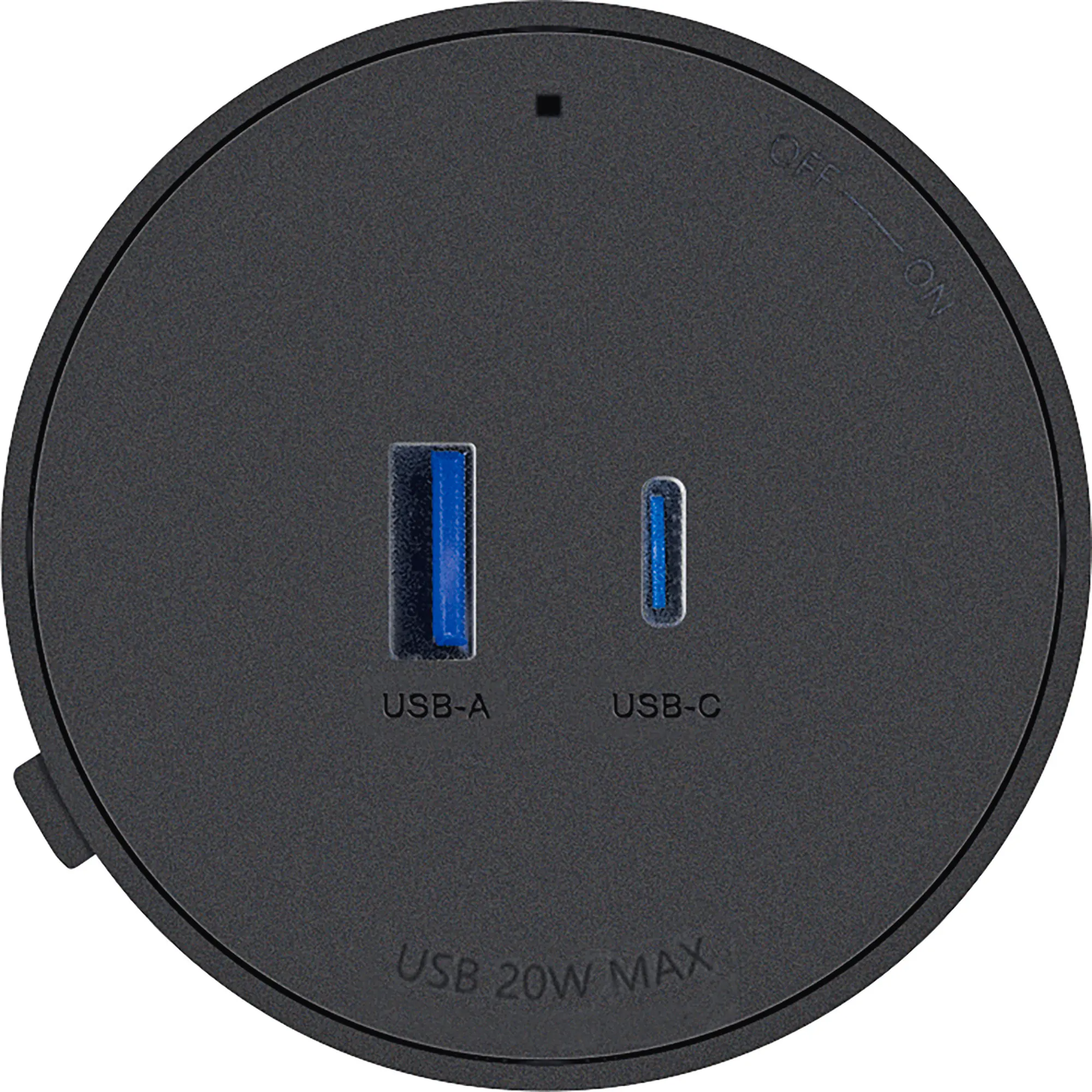 Schwaiger Steckdosenadapter für modulare Stromschiene 1x USB-C + A max. 20W schwarz