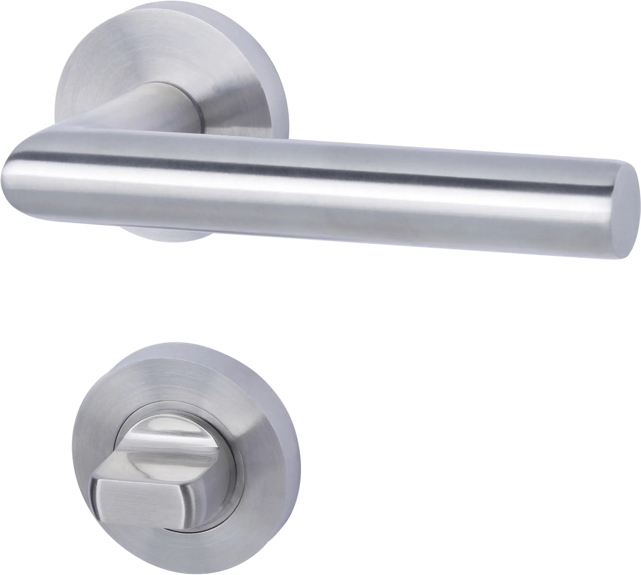 Alpertec WC-Rosettengarnitur Solid 10 Edelstahl silber rund