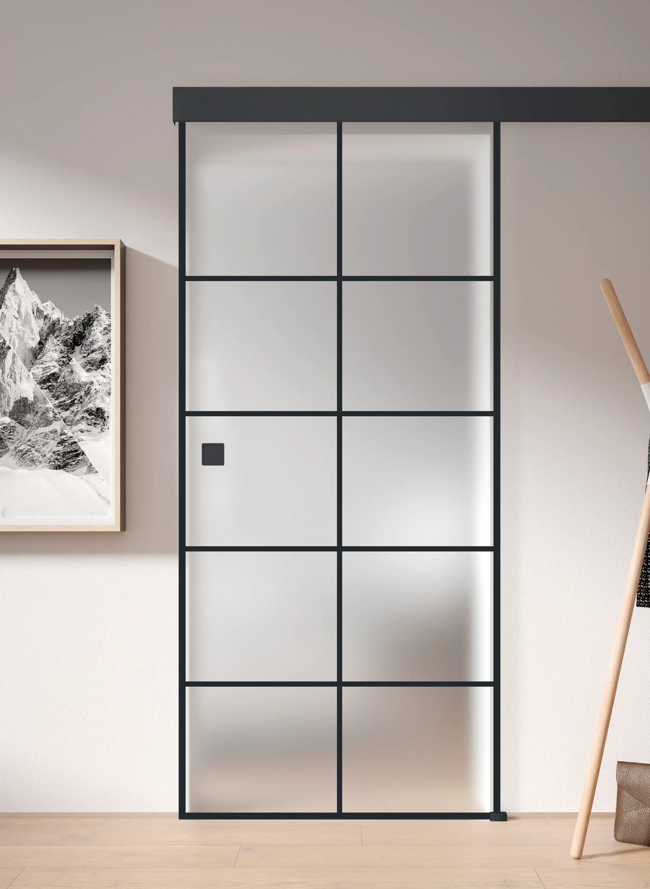 Ambiente Glas-Schiebetür Black Satinato Dekor S 76/20 ESG