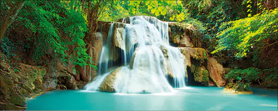 Deco-Glas Bild - Wasserfall 125 x 50 cm