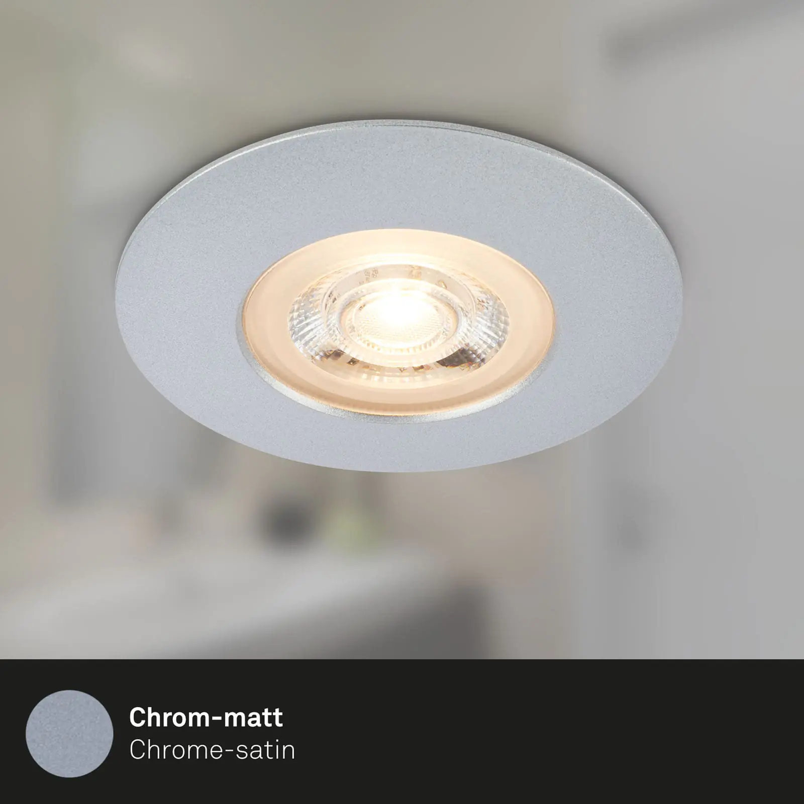 Di-Ka LED Einbauleuchte Kulana 3er Set chrom-matt Ø 9 cm 4,9W, warmweiß