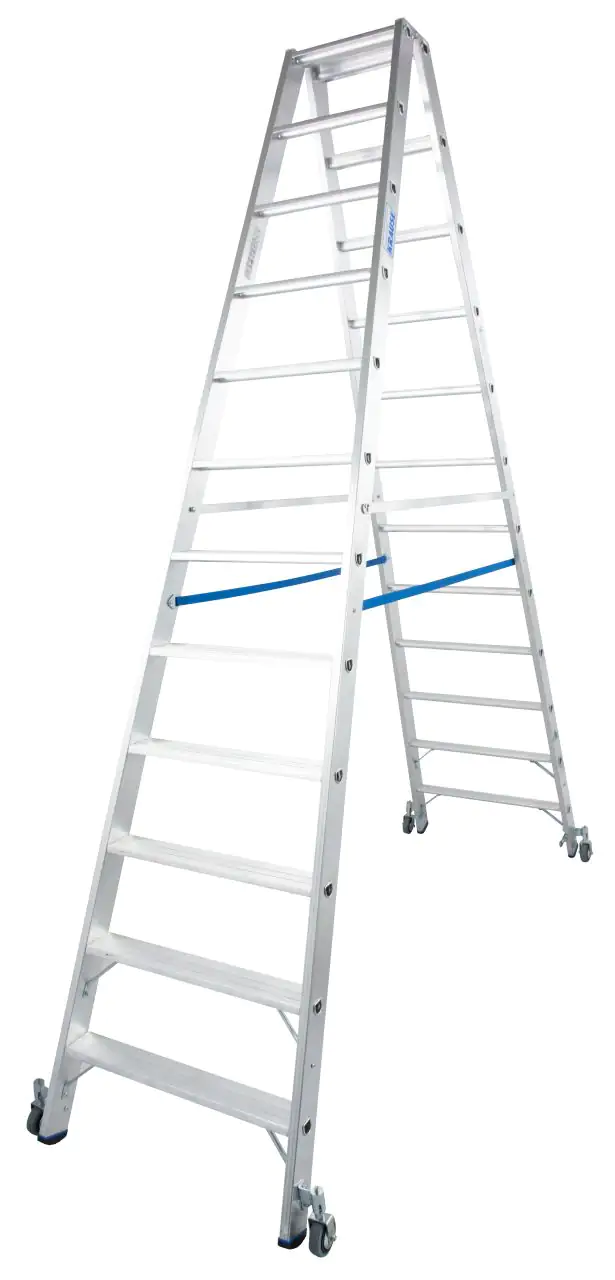 Krause Aluminium-Doppelleiter STABILO fahrbar 4,35 m