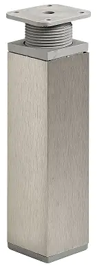 Hettich Möbelfuß 4,0 x 15 - 16,5 cm Edelstahl-Optik - 1 Stück