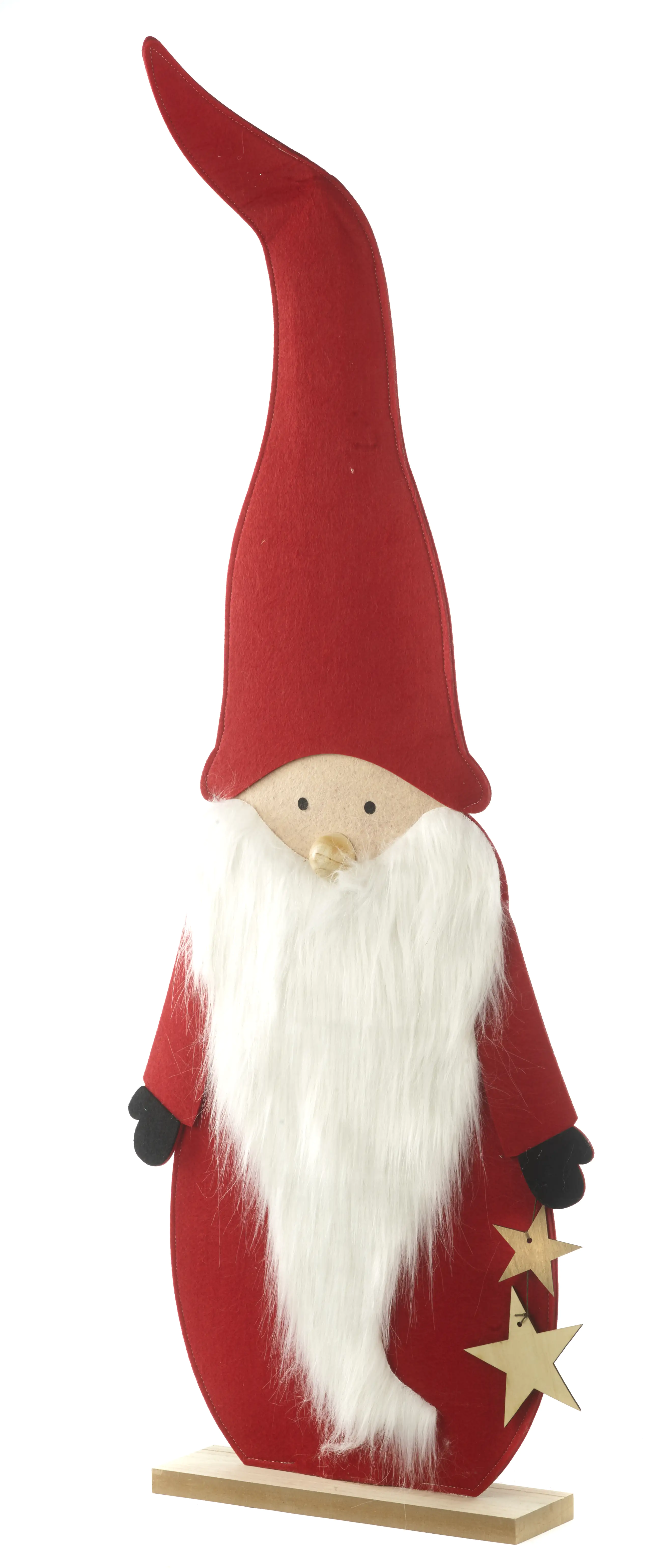 TrendLine Dekofigur Filz Wichtel 116 x 43 cm weiß-rot