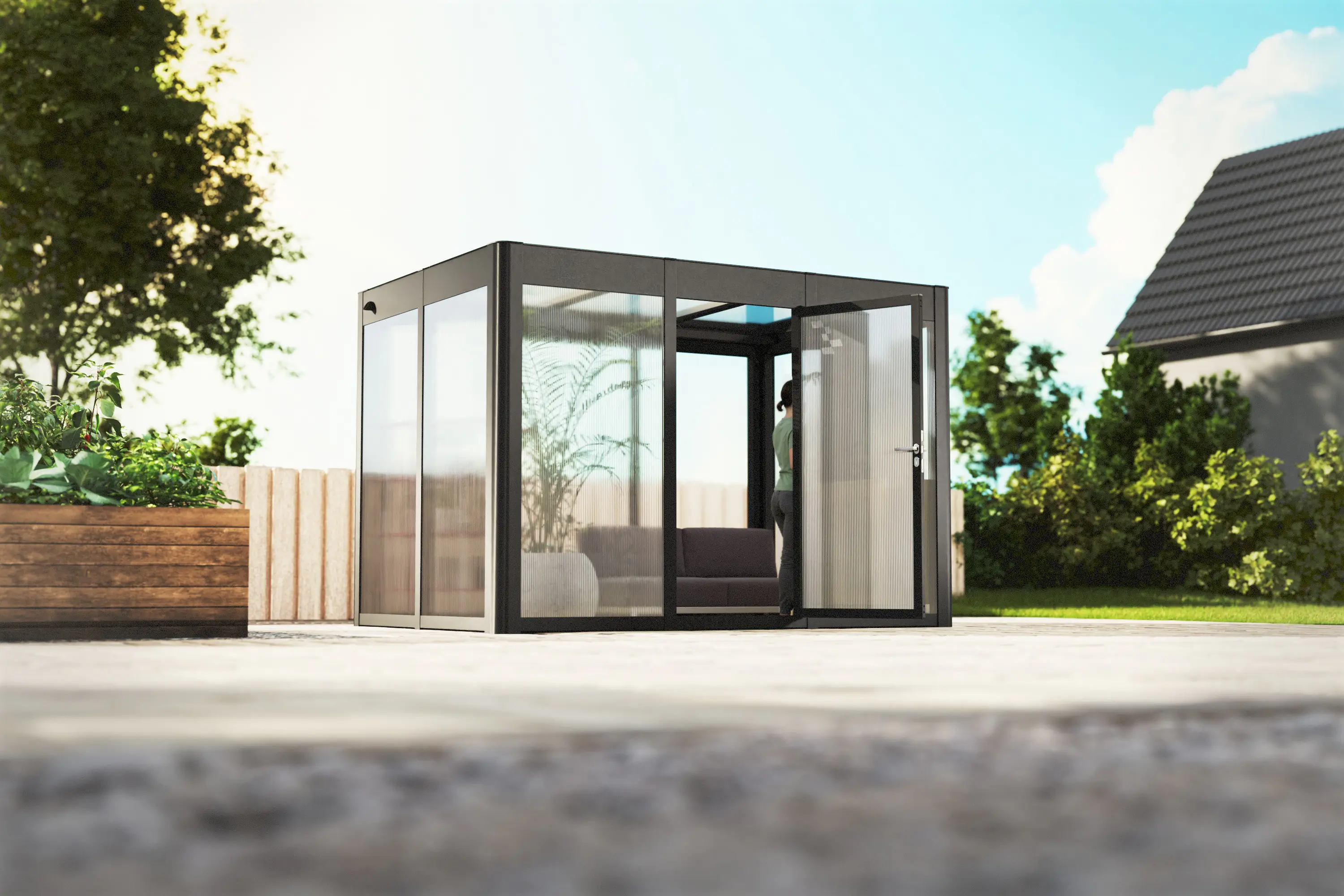 SunElements SunGarden Gartenhaus Select 3.2 338 x 233 cm anthrazit-metallic SunElements SunGarden Gartenhaus Select 3.2 338 x 233 cm anthrazit-metallic