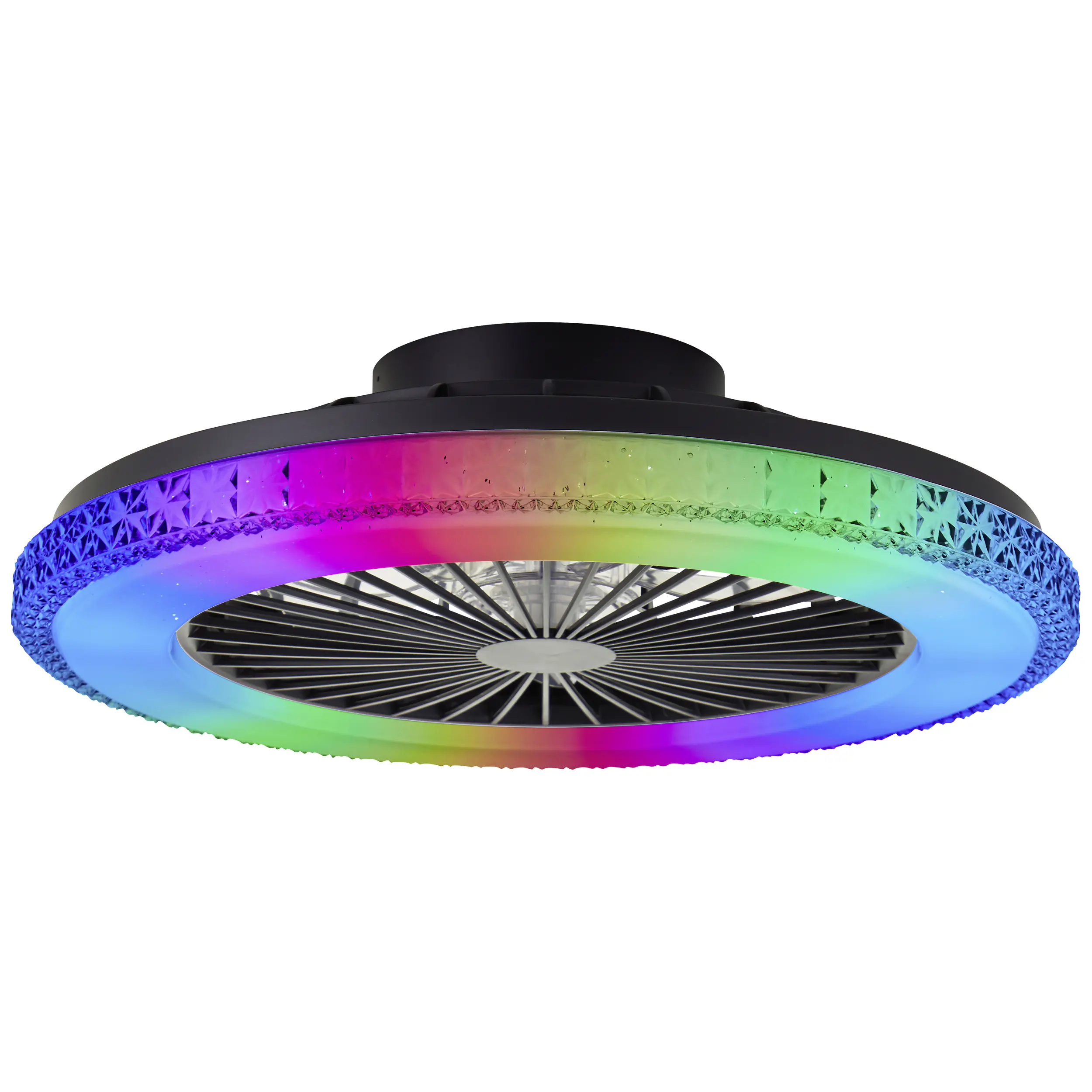 Brilliant LED Deckenleuchte mit Ventilator Badria Ø 49 cm 40 W schwarz