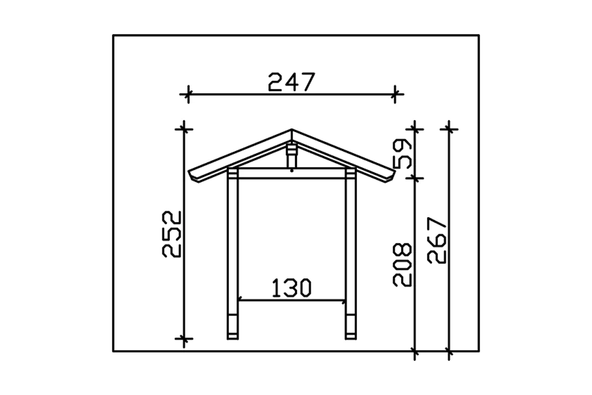 SKAN HOLZ Vordach Siegen Typ 2 247 x 116 cm, lasiert in Nussbaum