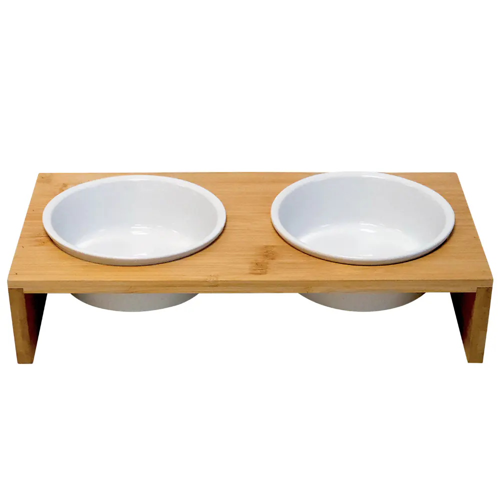 Nobby Futterbar Ilus aus Bambusholz mit 2 Keramiknäpfen à 500 ml Nobby Futterbar Ilus aus Bambusholz mit 2 Keramiknäpfen à 500 ml