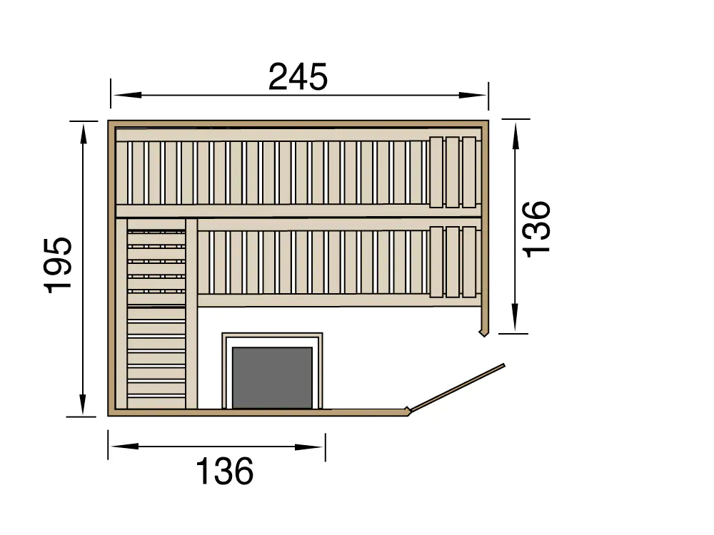 Weka Premium Massivholz-Elementsauna Kemi Eck Gr. 3 Sparset 7,5 kW BioS