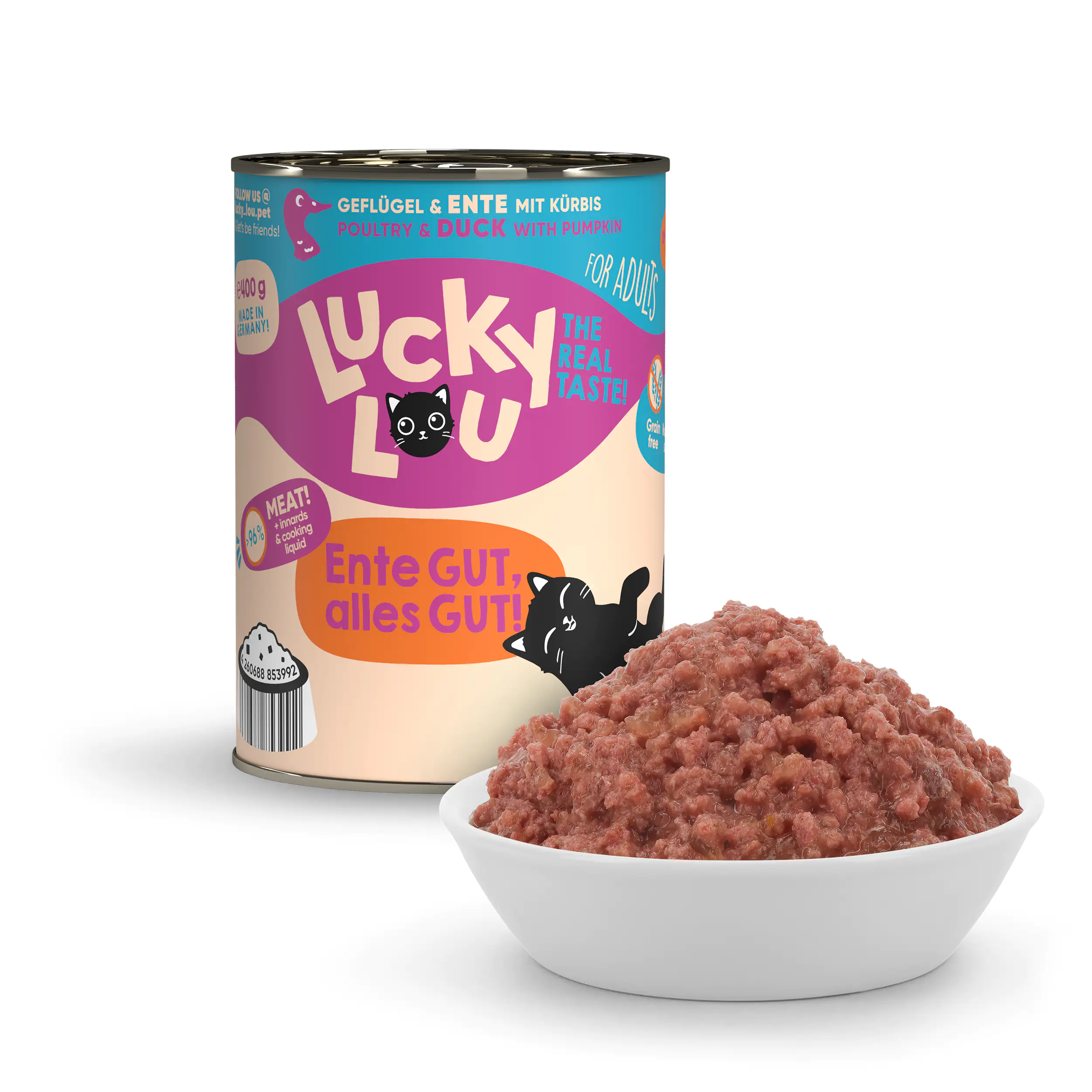 Lucky Lou Katzenfutter Geflügel und Ente 400 g