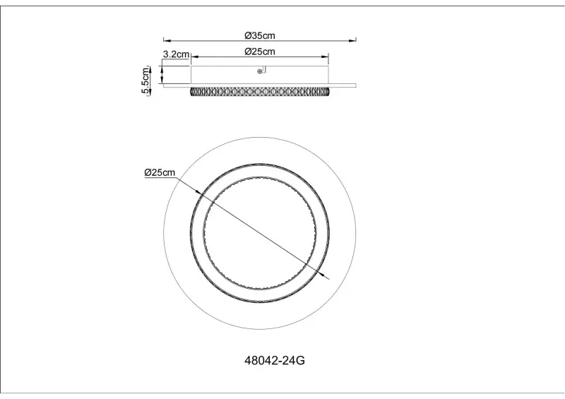 Globo Deckenleuchte Jayden Ø 35 x 5,5 cm gold CCT