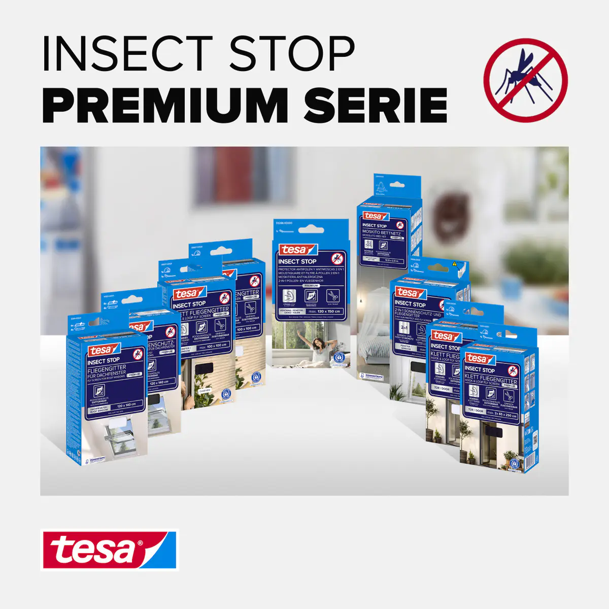 tesa Insektenschutz-Klettbandsystem 2 x (0,65 m x 2,5 m) weiß