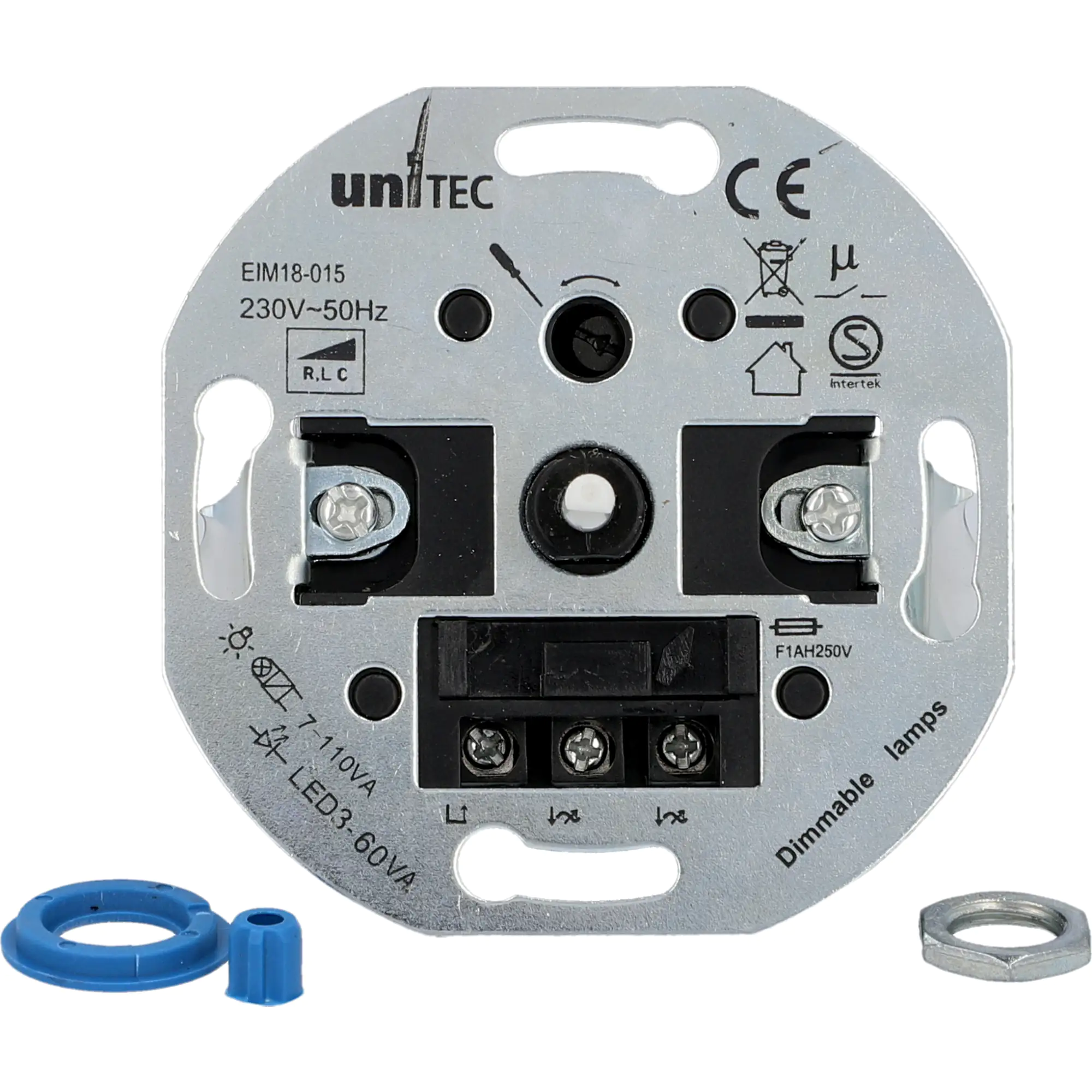 Unitec LED Dimmer 3-60 Watt Druck-Wechselschalter, Unterputz