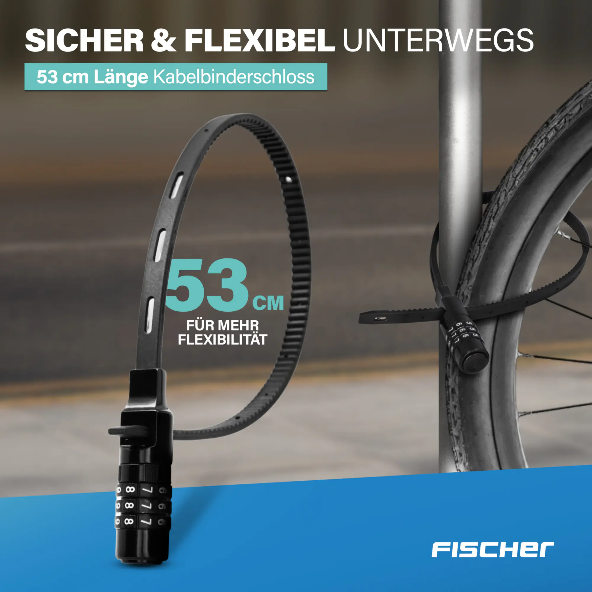 Fischer Kabelbinderschloss Fahrrad SN53/4 53 cm x Ø 4 mm schwarz