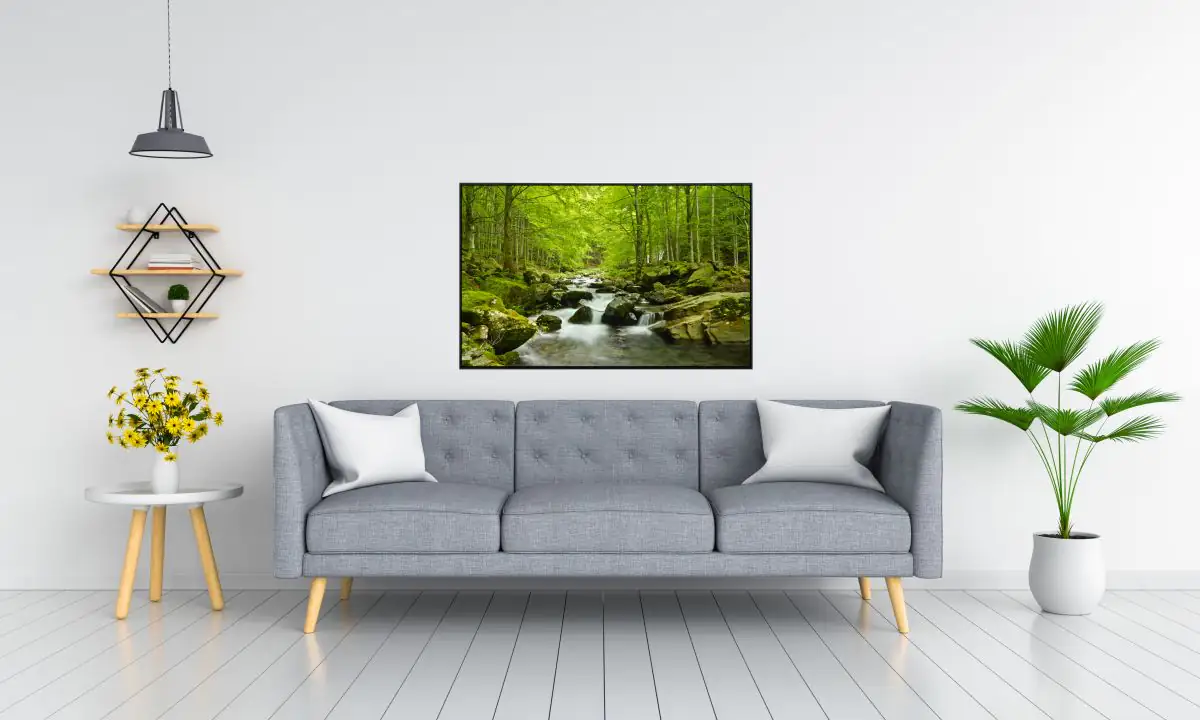 papermoon Infrarotheizkörper EcoHeat 75x120 cm 900 Watt Wasserfall im Wald