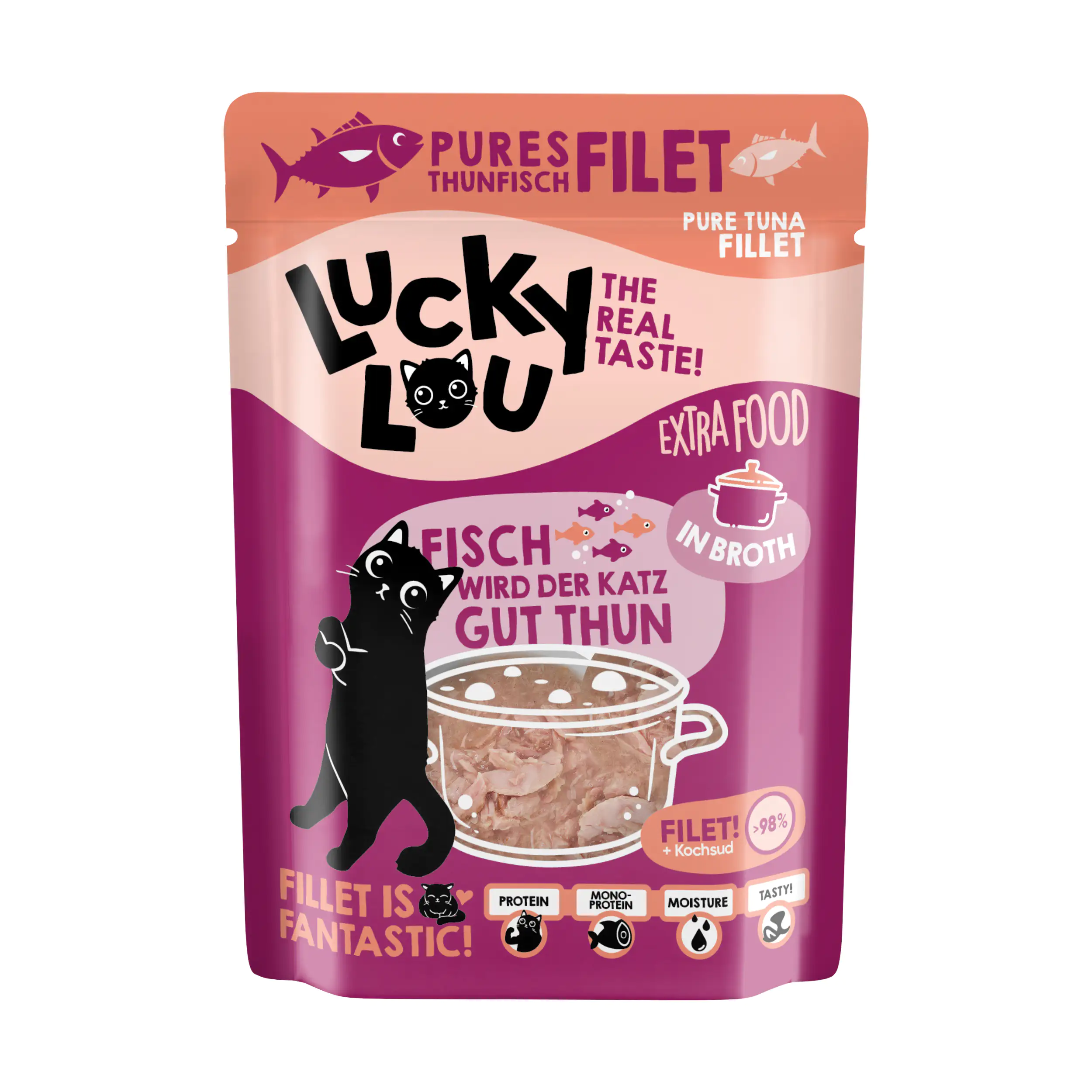 Lucky Lou Extrafood Pures Hühnerfilet in Brühe 70 g 