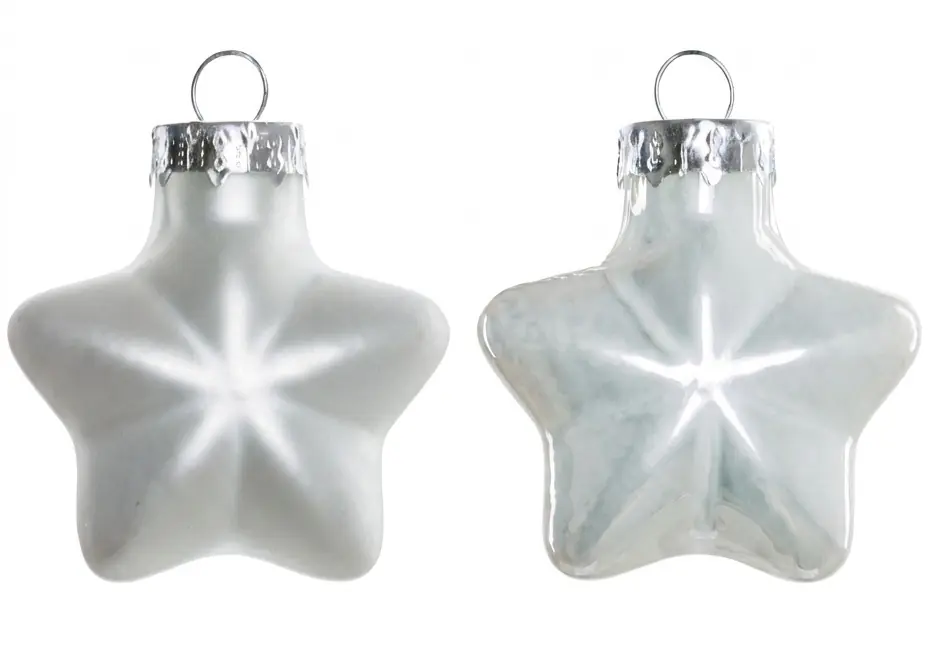 TrendLine Weihnachtskugeln Glas-Sterne 4 cm weiß 12 Stück