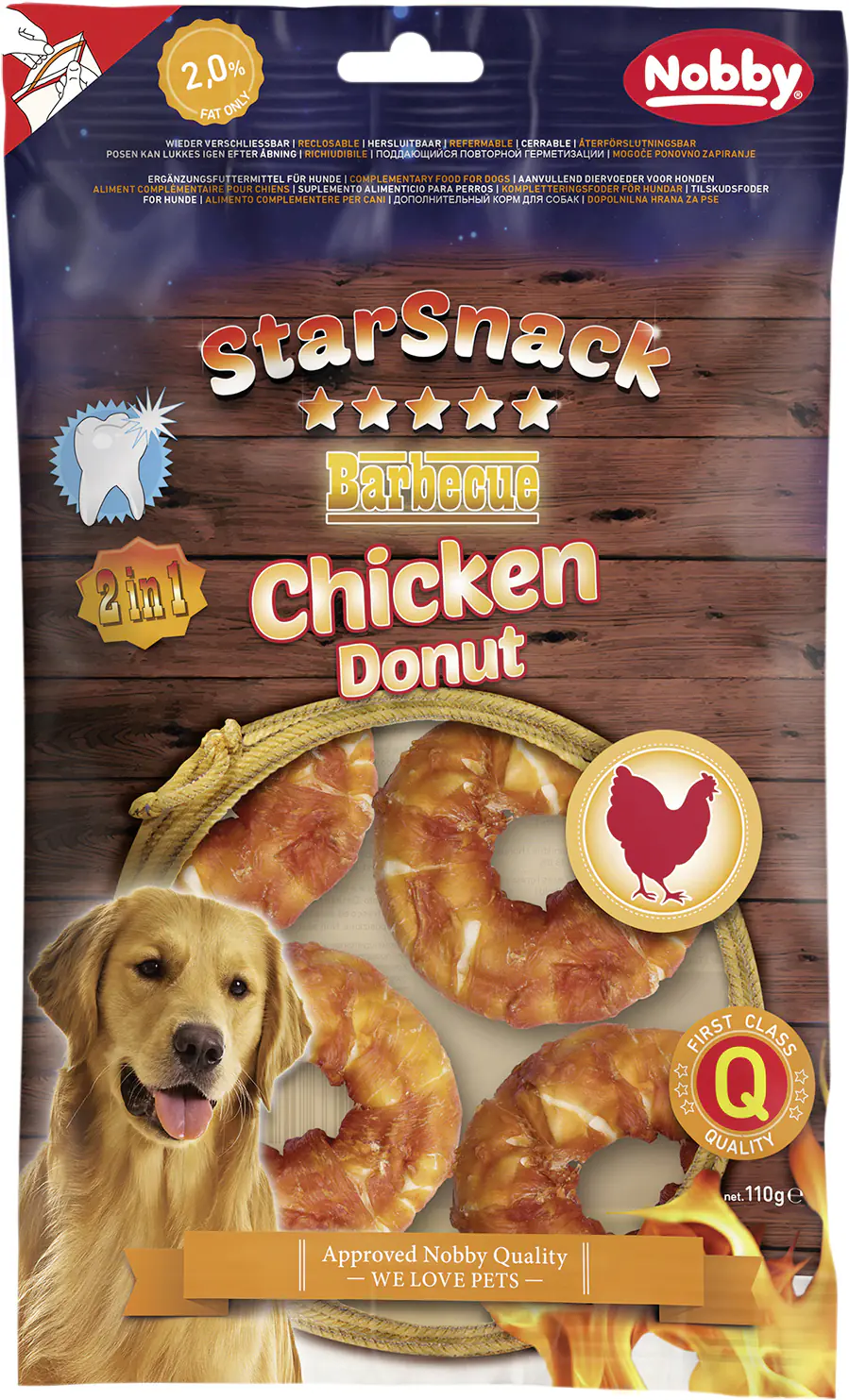 Nobby StarSnack Barbecue Chicken Donut ca. 5,0 cm, 5 St., ca. 110 g