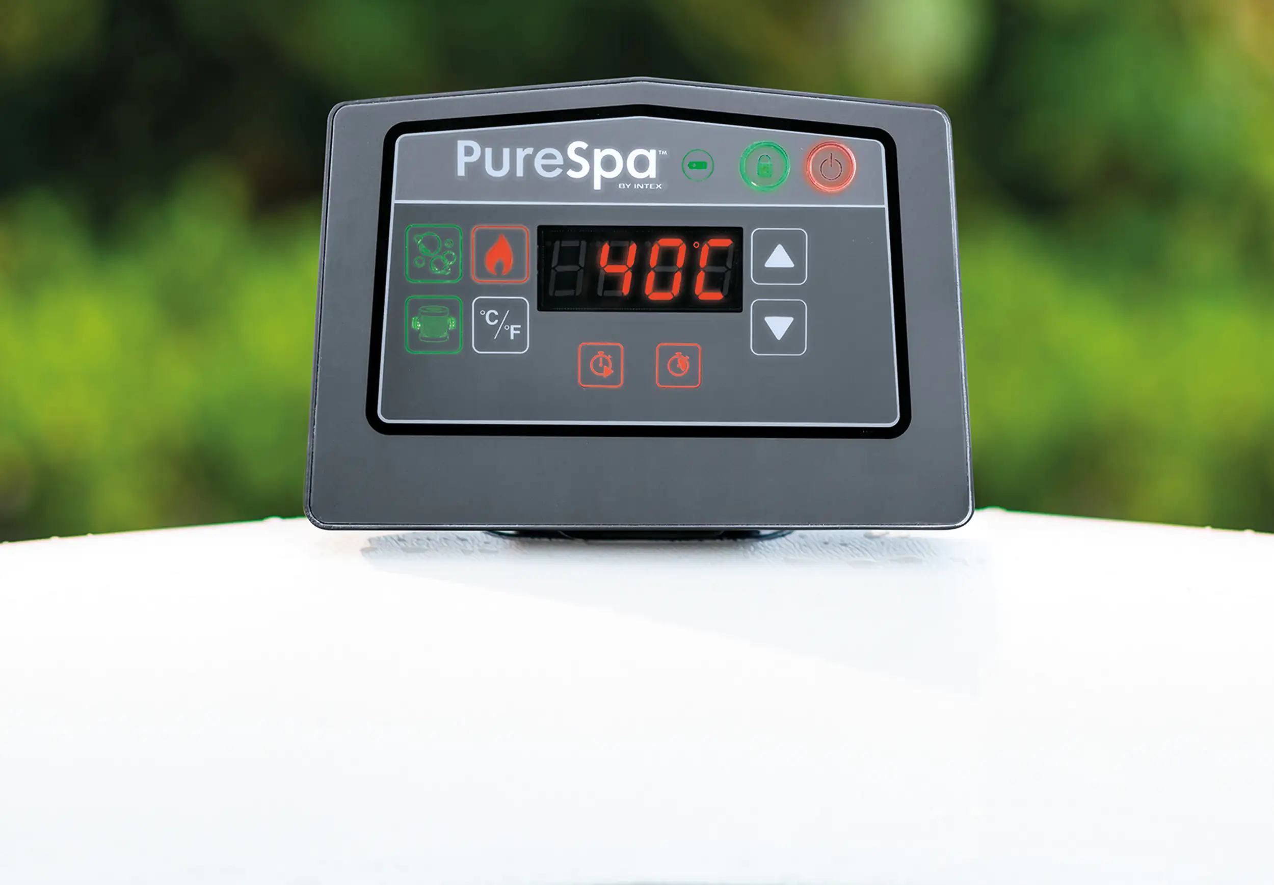 6941057418247_13 Intex Whirlpool PureSPA Bubble Massage Greywood Deluxe grau, Ø 216 x 71 cm