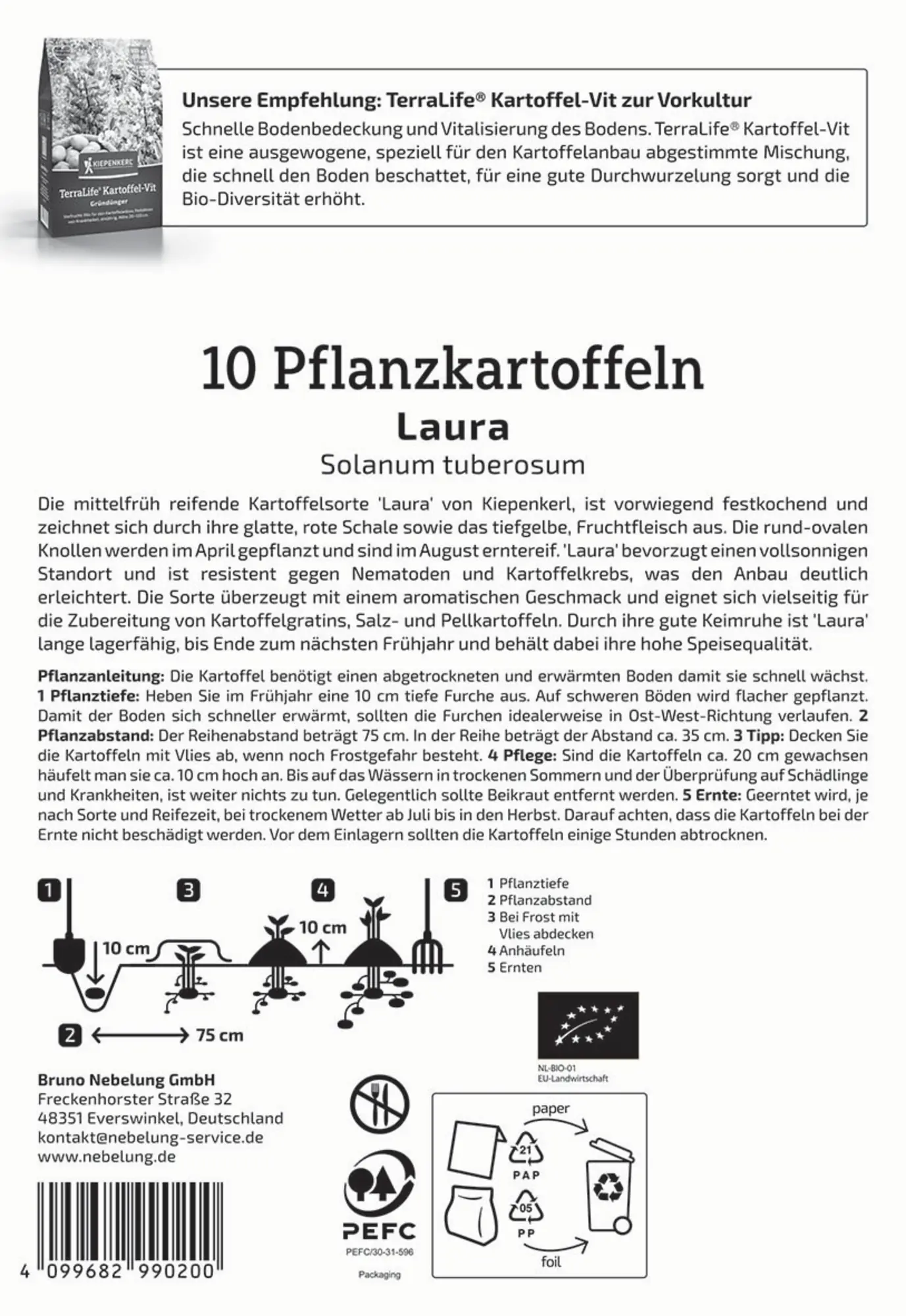 Kiepenkerl Bio Pflanzkartoffel Laura 10 Stück