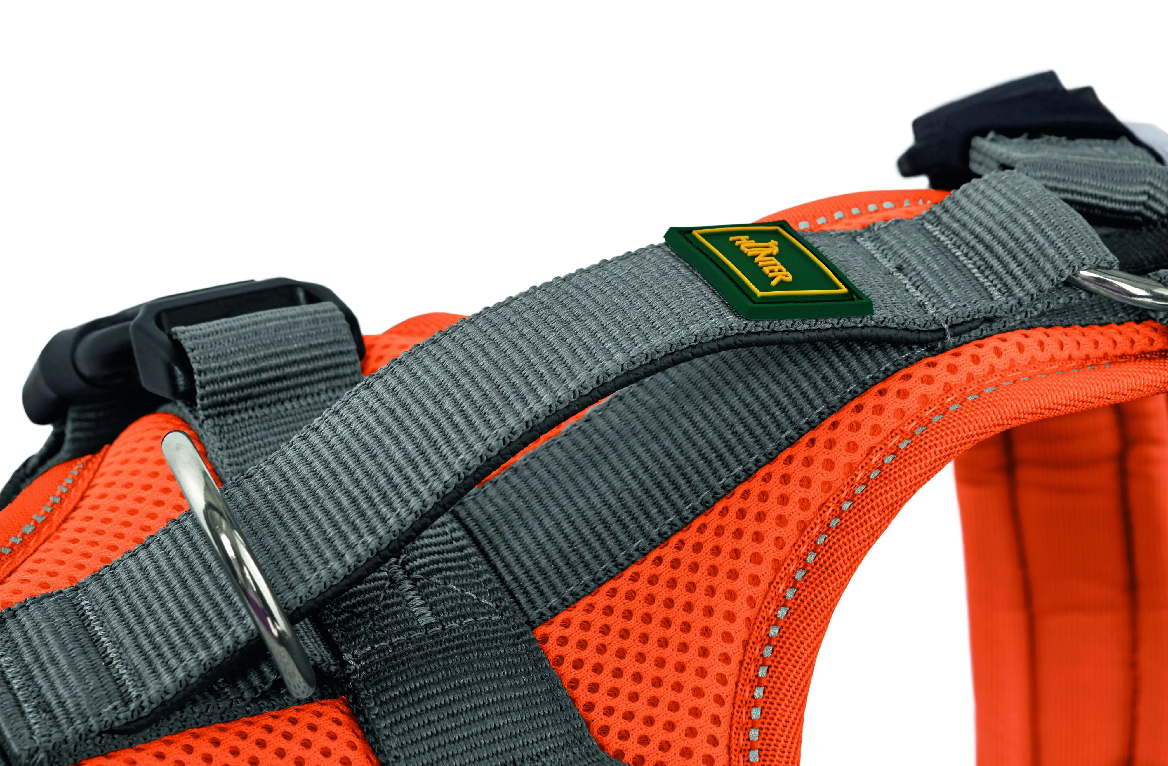 Hunter Hundegeschirr Maldon Up mit Griff S-M orange/grau