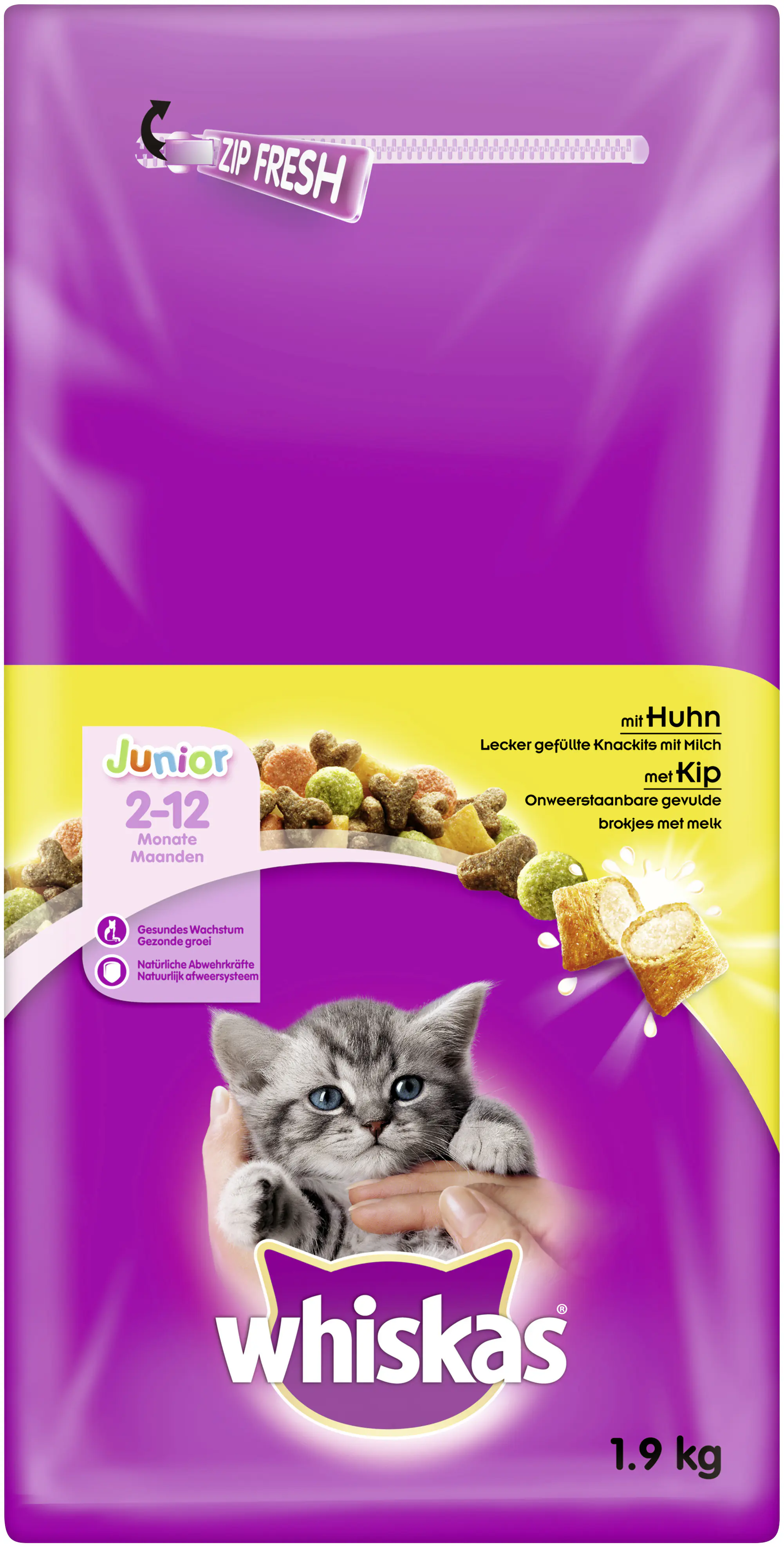 WHISKAS® Beutel Trocken Junior mit Huhn 1,9 kg 1,9 kg