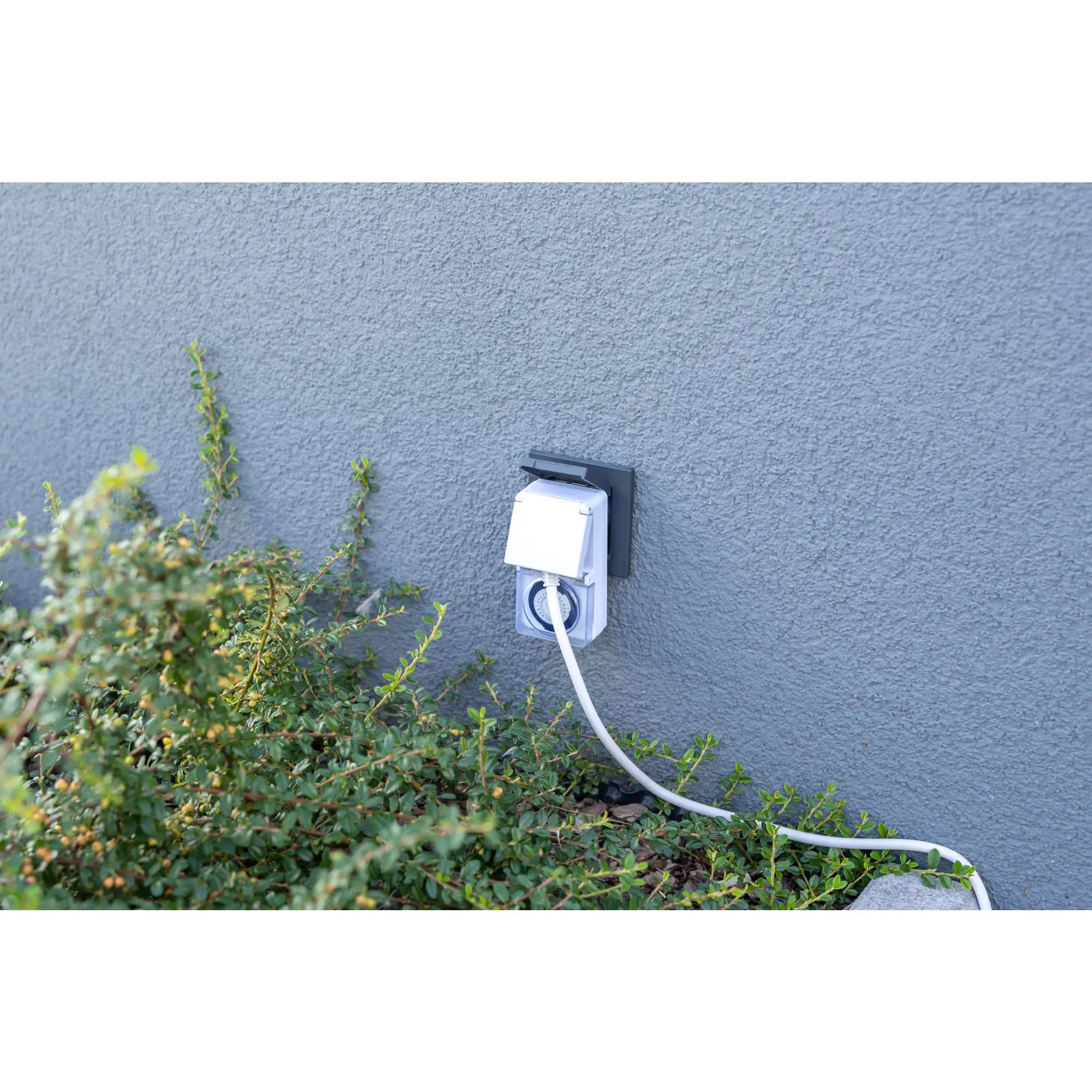 Tageszeitschaltuhr analog, mini, für außen, IP44, weiß Tageszeitschaltuhr analog, mini, für außen, IP44, weiß