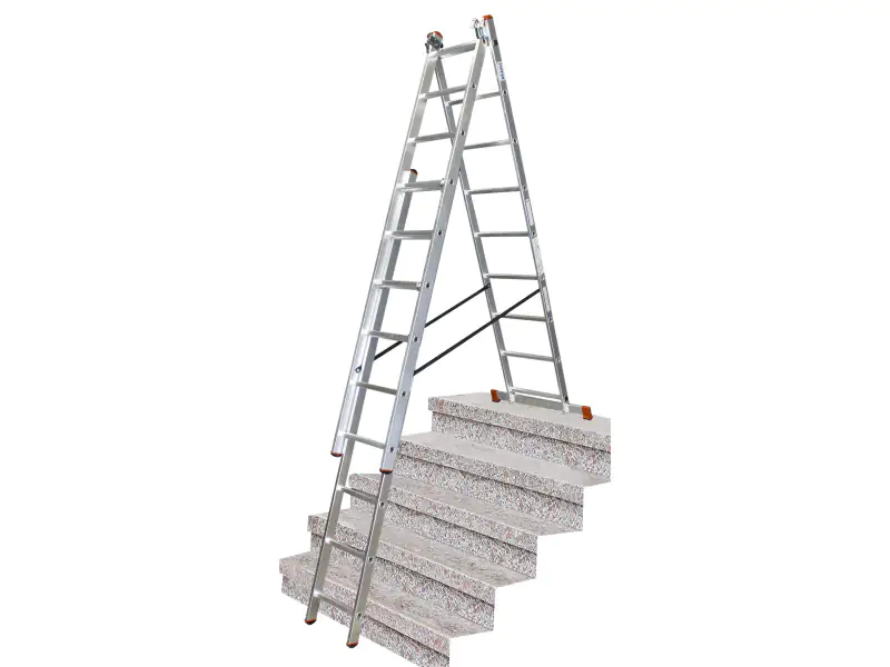 Krause Aluminium-Vielzweckleiter CORDA Globus mit Treppenfunktion 6,20 m