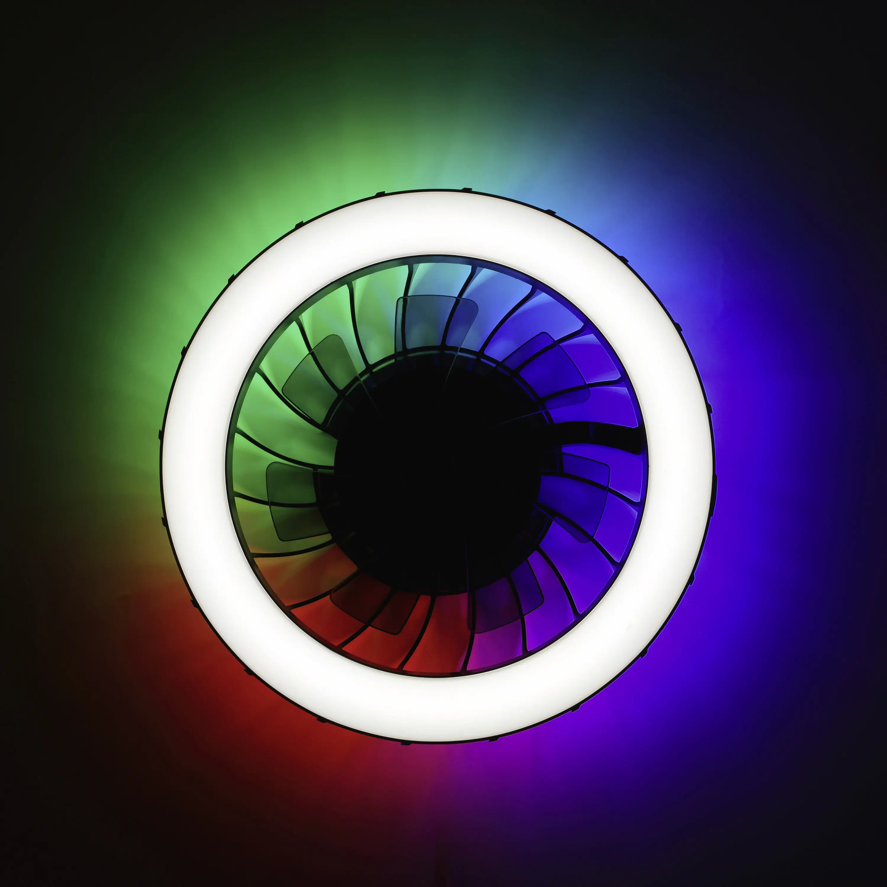 Briliant Deckenleuchte Fanora mit Ventilator 30W Ø 46 cm RGB schwarz
