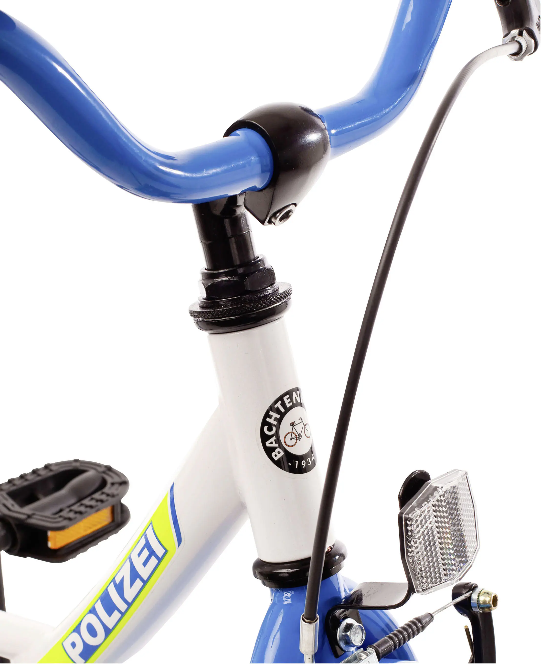 Bachtenkirch Kinderfahrrad Polizei 12 Zoll kristallweiß/blau/neon