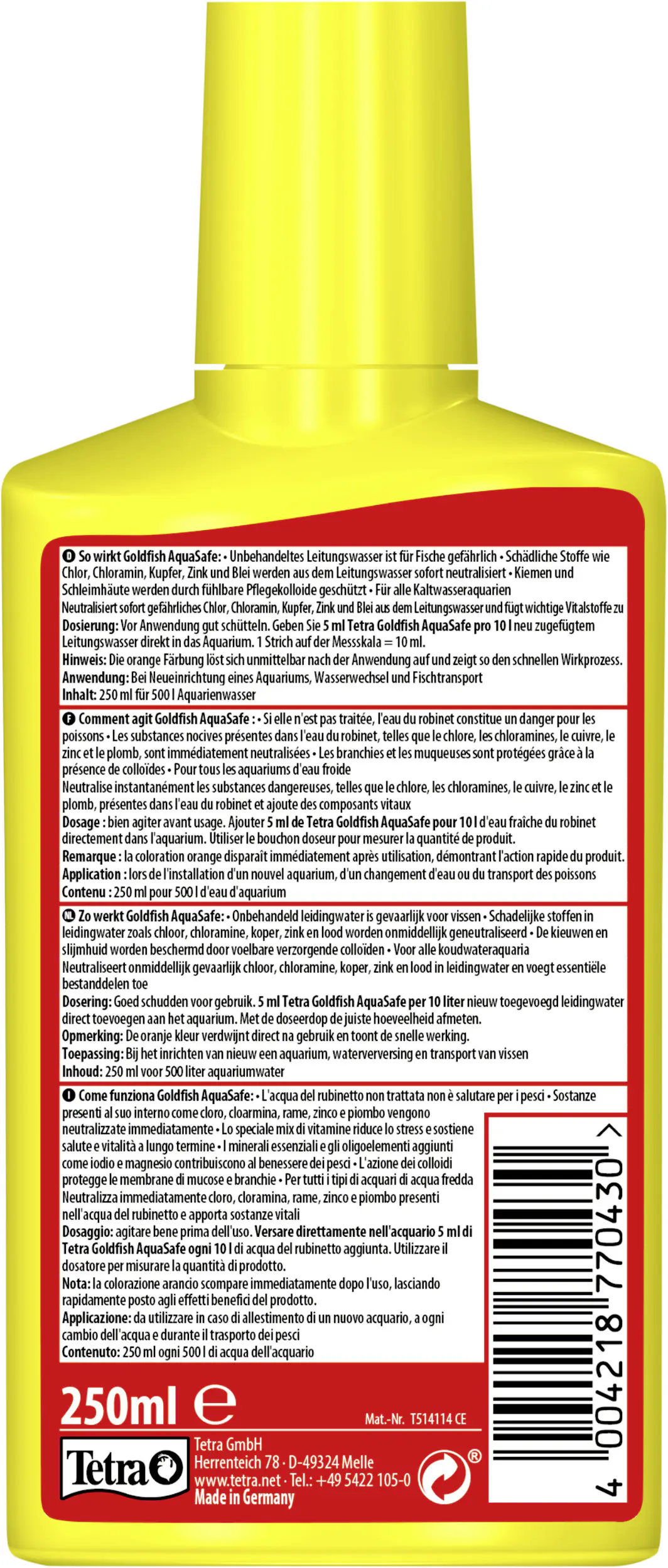 Tetra Goldfish AquaSafe 250 ml