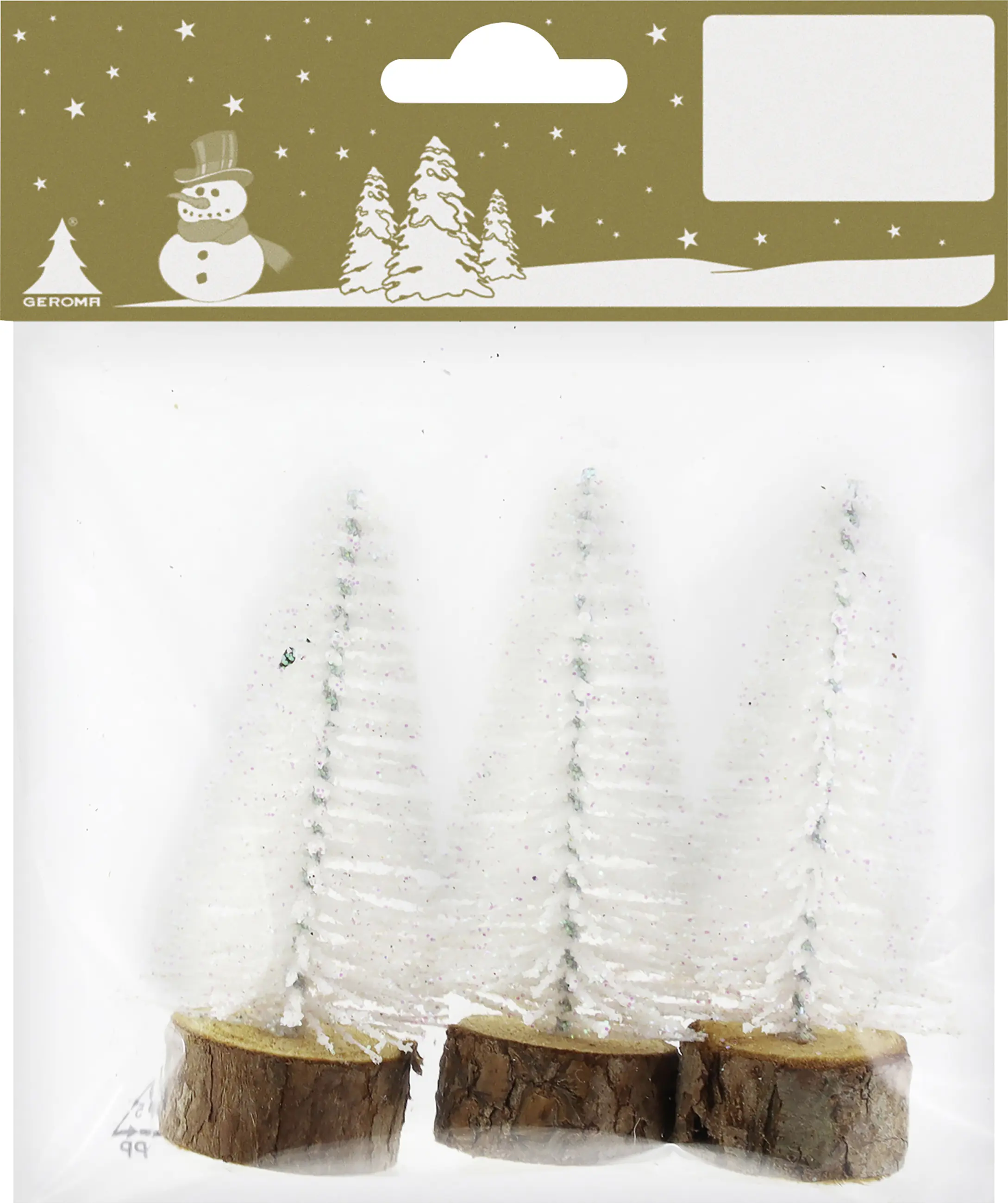 Dekobäume Kunststoff 7,5 cm weiß 3 Stück