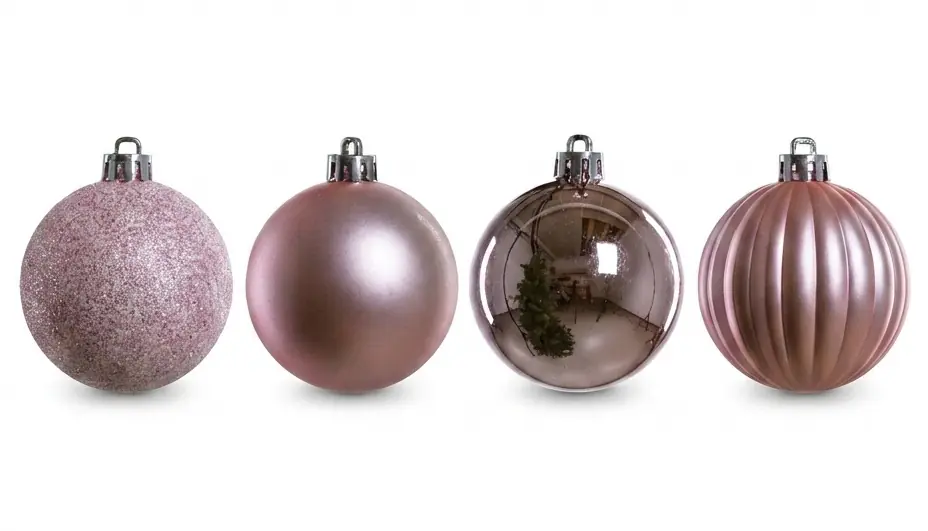 TrendLine Weihnachtskugeln bruchfest, langlebig Ø 5 - 8 cm rosé 34 Stück
