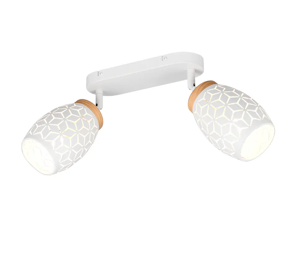 Trio LED-Deckenlampe 2er Spot Bidar 27 x 28 cm weiß matt/natur