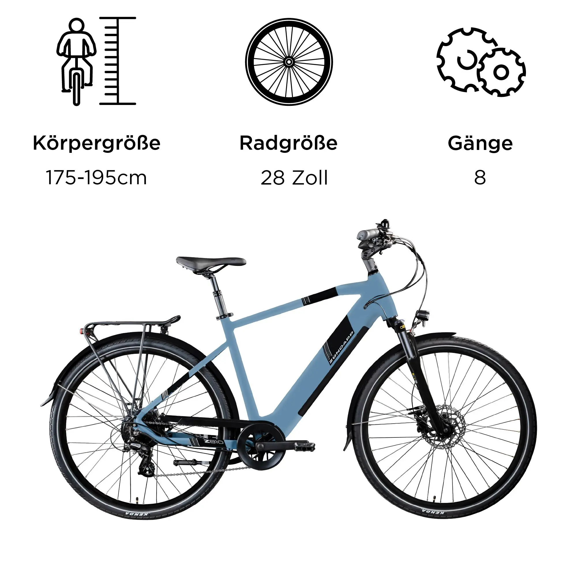 Zündapp E-Bike Z810 Trekking 28 Zoll 8-Gang 550 Wh brillantblau 