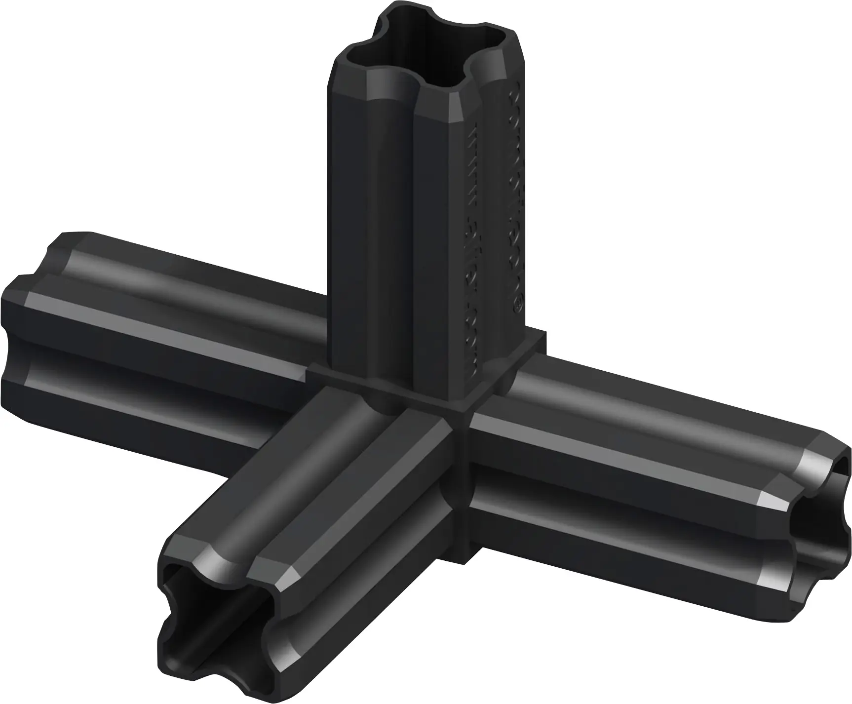 alfer Knoten-Verbinder 90º, 4 Zapfen 23.5 mm Kunststoff glatt schwarz