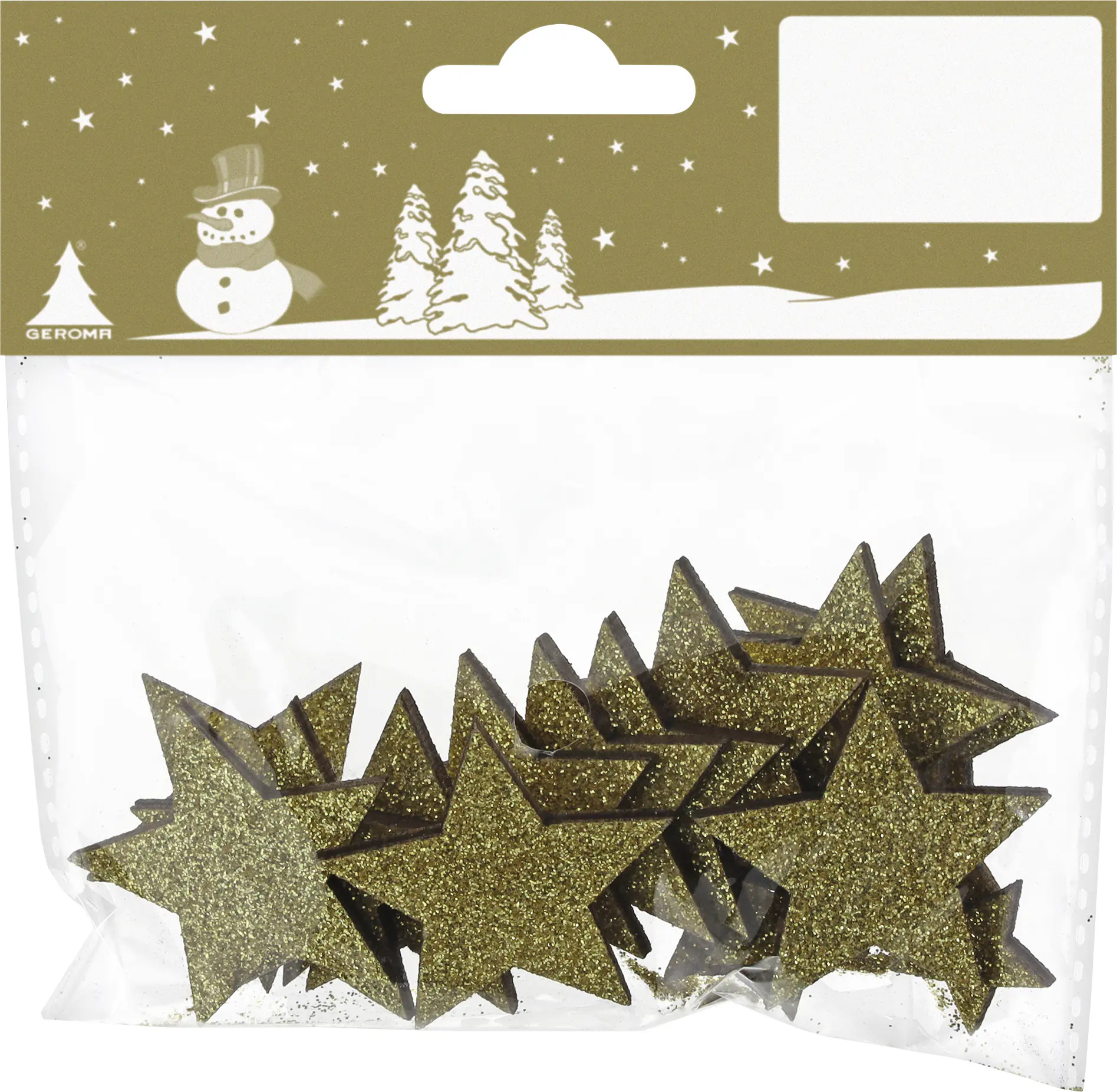 Streudeko Sterne Holz 2-4 cm gold 24 Stück