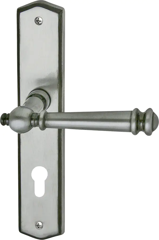 Alpertec PZ-Langschildgarnitur Mount Blanc Edelstahl silbergrau abgerundet