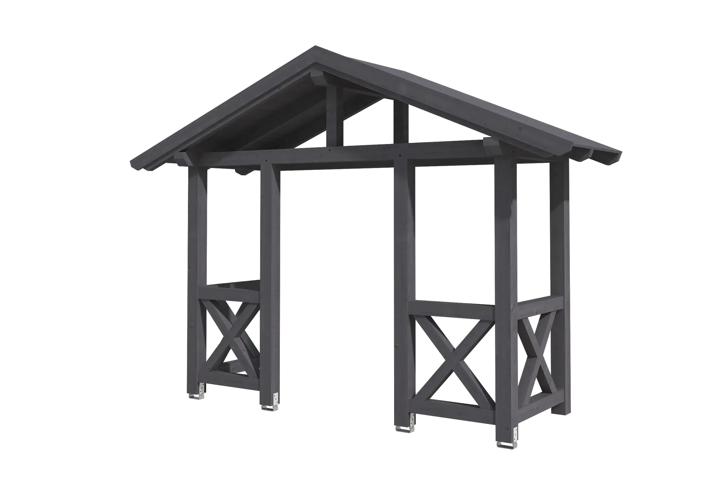 4018211029525 SKAN HOLZ Vordach Stralsund Typ 5 360 x 139 cm, lasiert in Schiefergrau