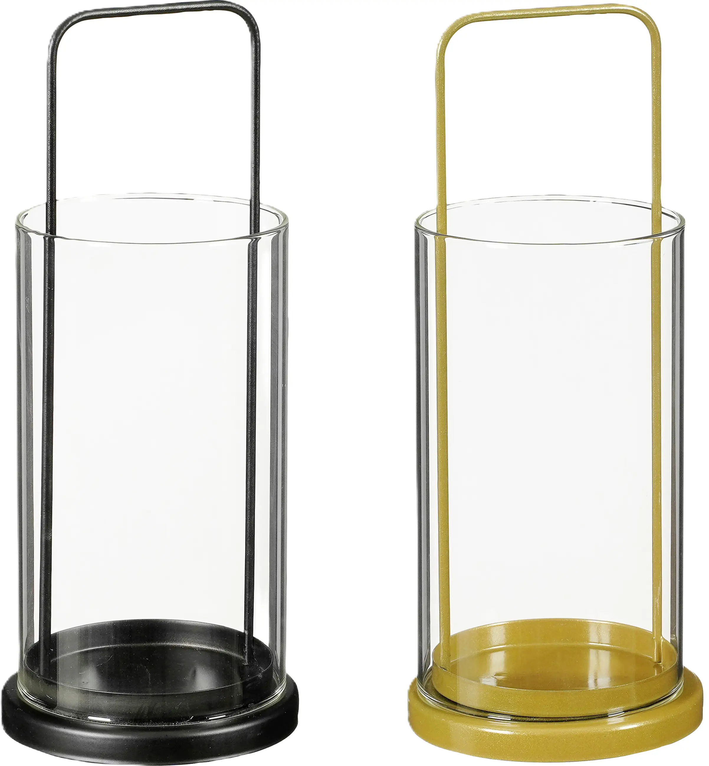 Mica Decorations Windlicht Glas Ø 11 x 25,5 cm schwarz oder gold