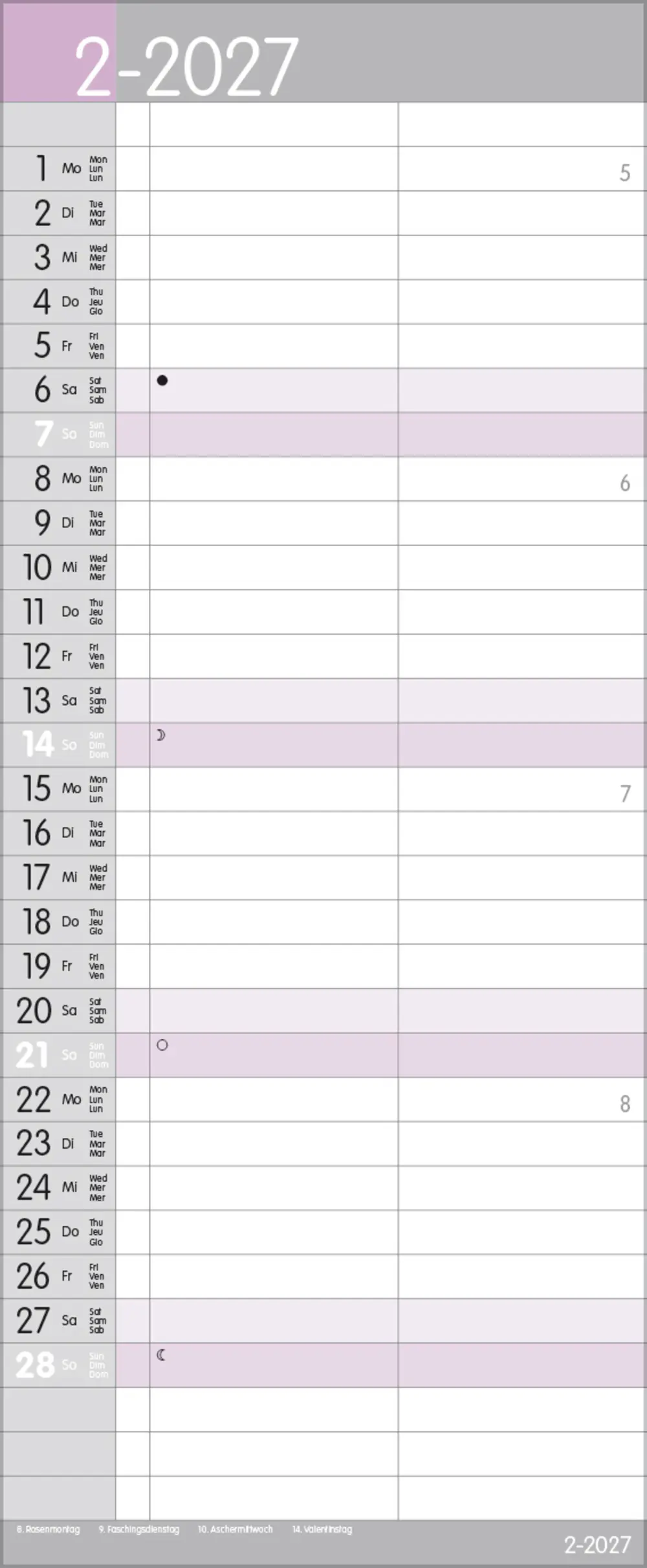 Korsch Kalender My Timer 2027 grau