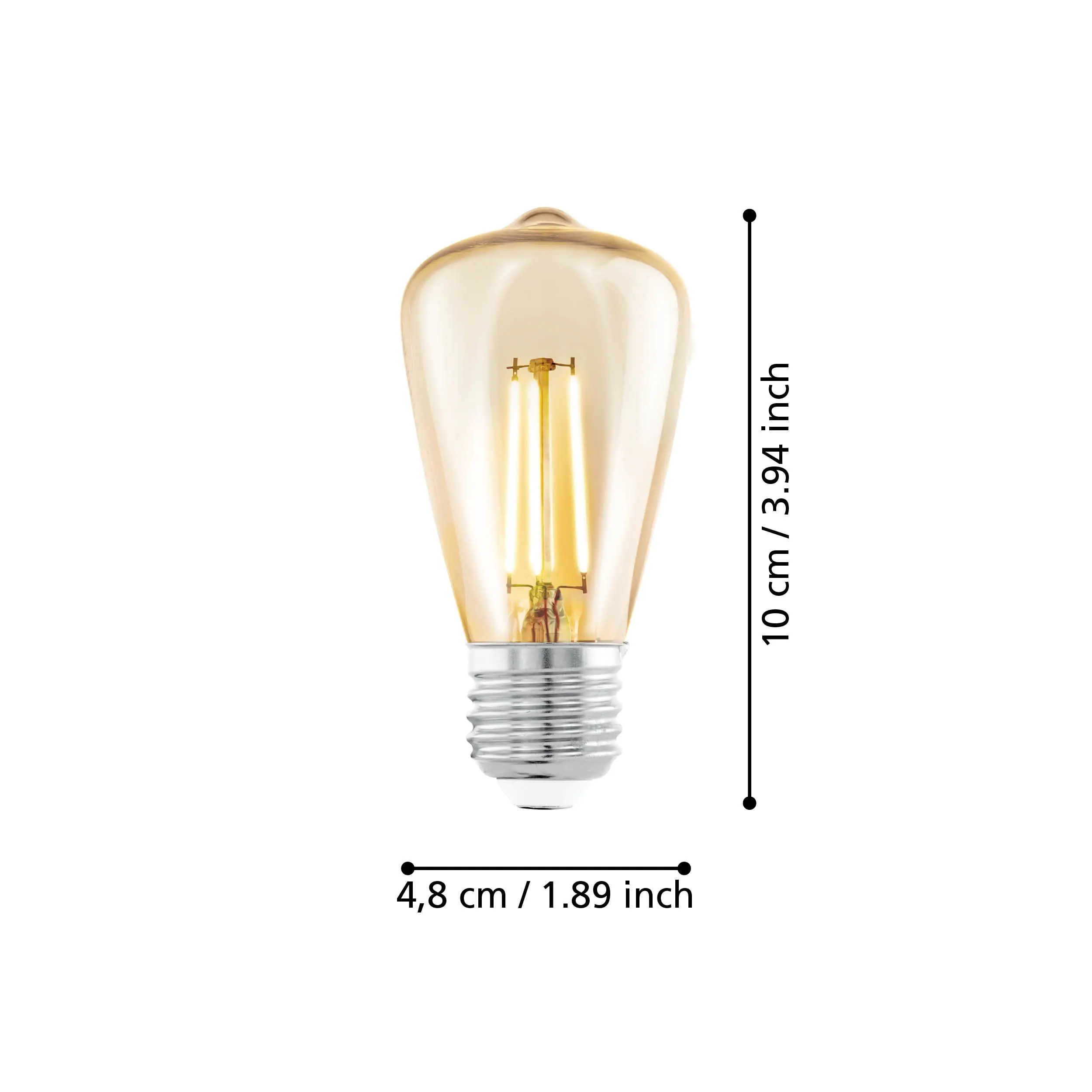 Eglo LED Leuchtmittel ST48 E27 Edisonform 4 W warmweiß amber Eglo LED Leuchtmittel ST48 E27 Edisonform 4 W warmweiß amber