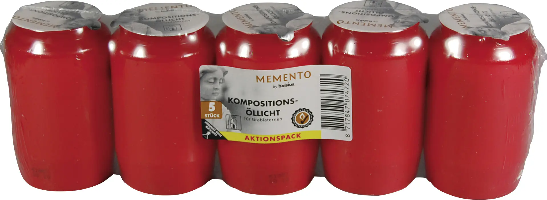 Bolsius Kompositions-Öllicht Nr. 3 rot, Höhe 9,5 cm, Ø 5,7 cm, 5er Pack Bolsius Kompositions-Öllicht Nr. 3 rot, Höhe 9,5 cm, Ø 5,7 cm, 5er Pack