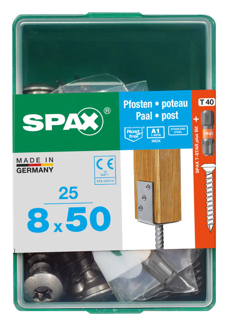 Spax Pfostenschrauben 8.0 x 50 mm TX 40 - 25 Stk.