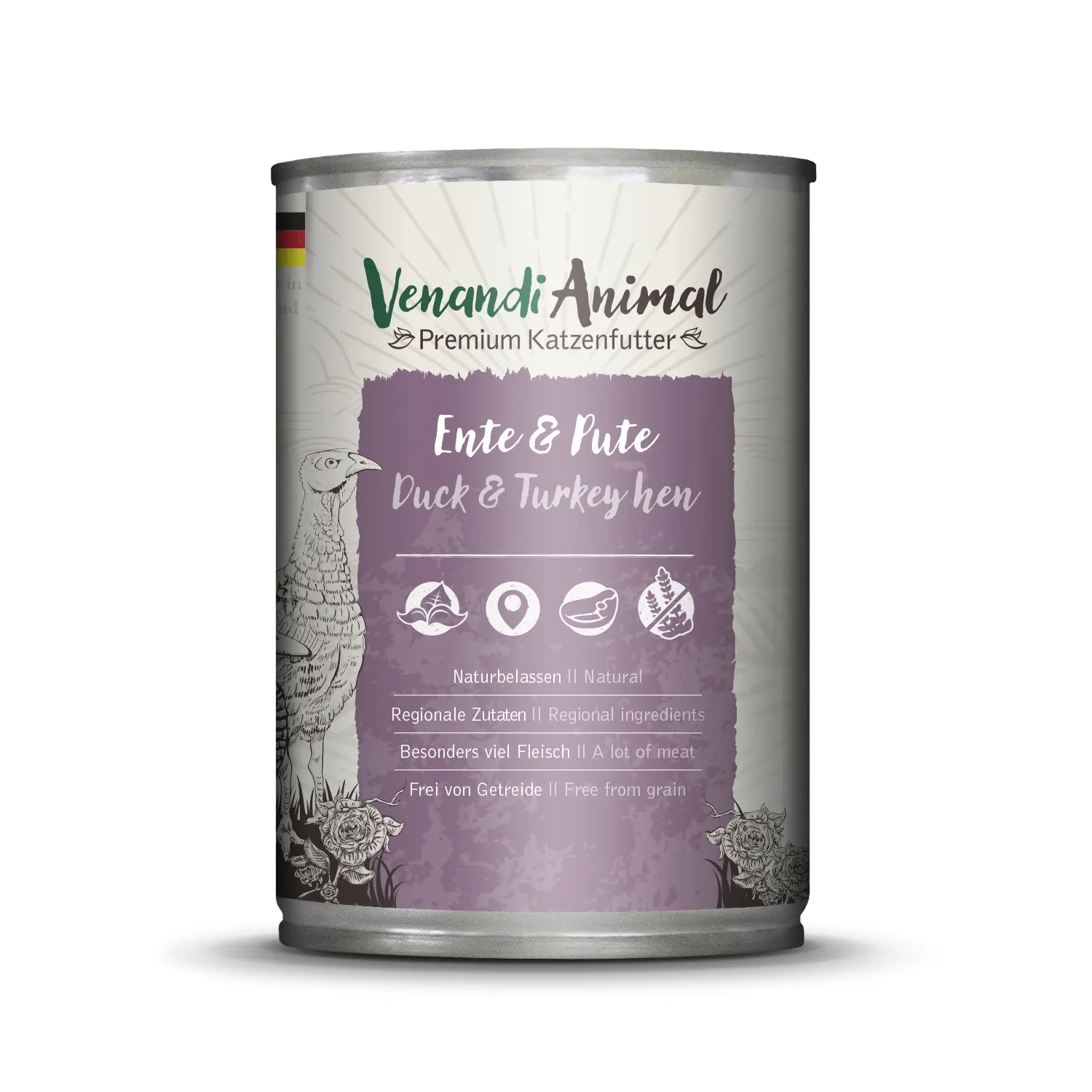 Venandi Katzennassfutter Adult getreidefrei 400 g Ente & Pute 
