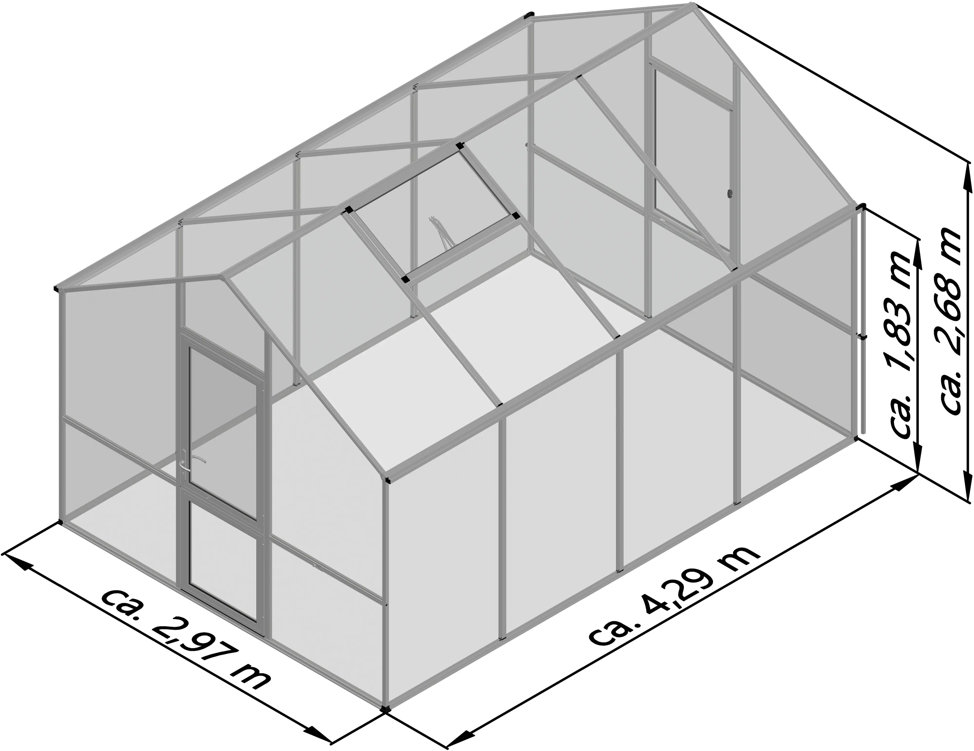 KGT Alu-Gewächshaus Lilie IV 297 x 429 cm KGT Alu-Gewächshaus Lilie IV 297 x 429 cm