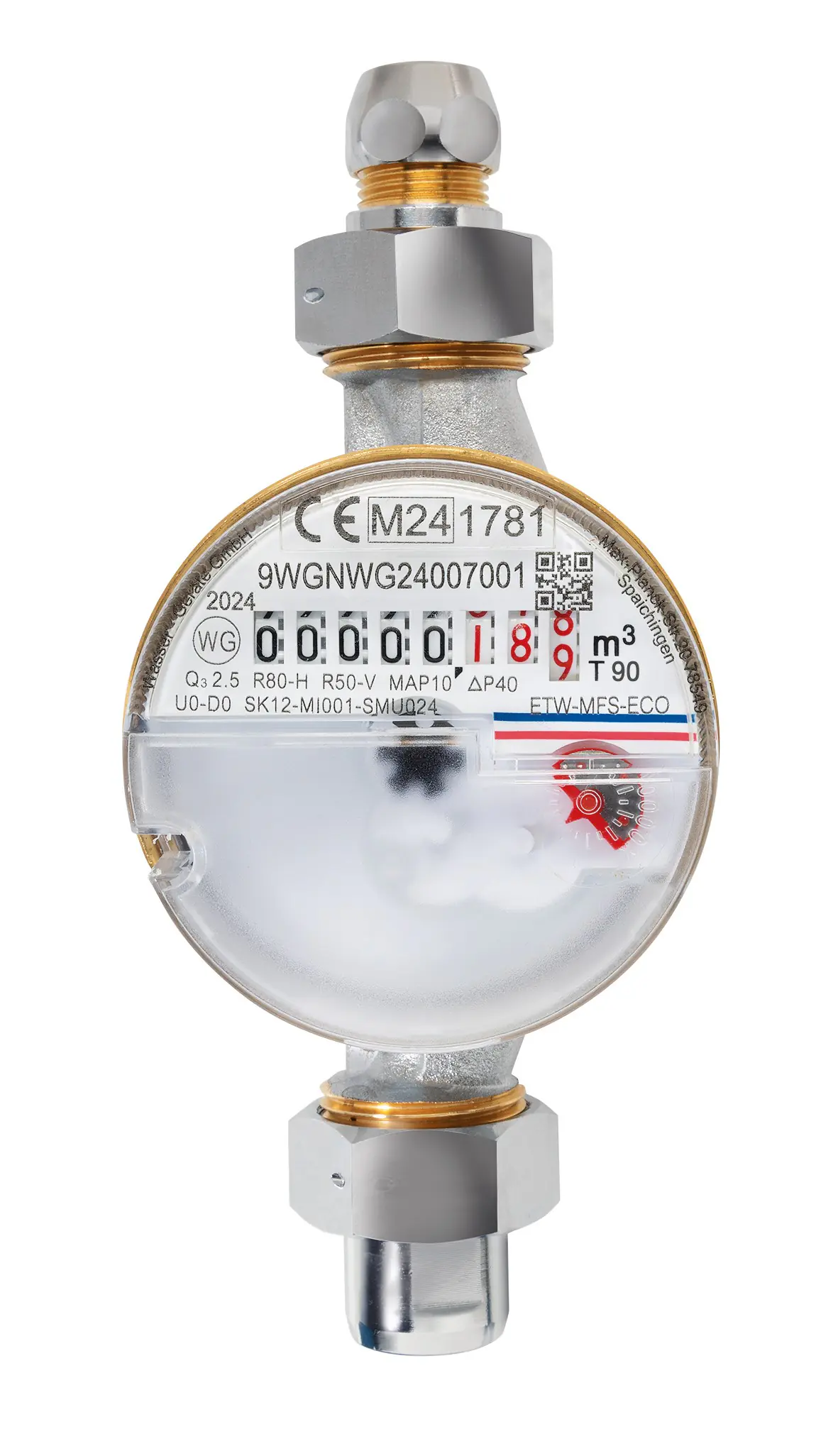 Wasserzähler für Waschtisch Eco 2,5 m³ 80 mm Kaltwasser